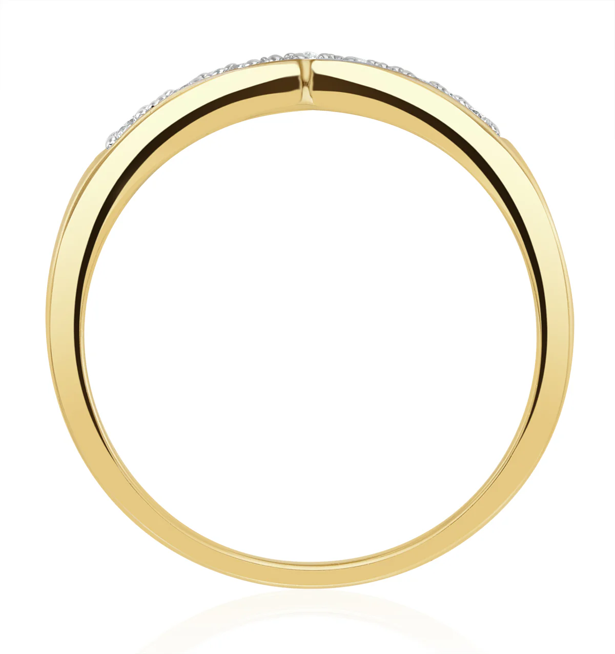 Diamond 0.11ct 9K Yellow Gold Wishbone Ring - Image 3