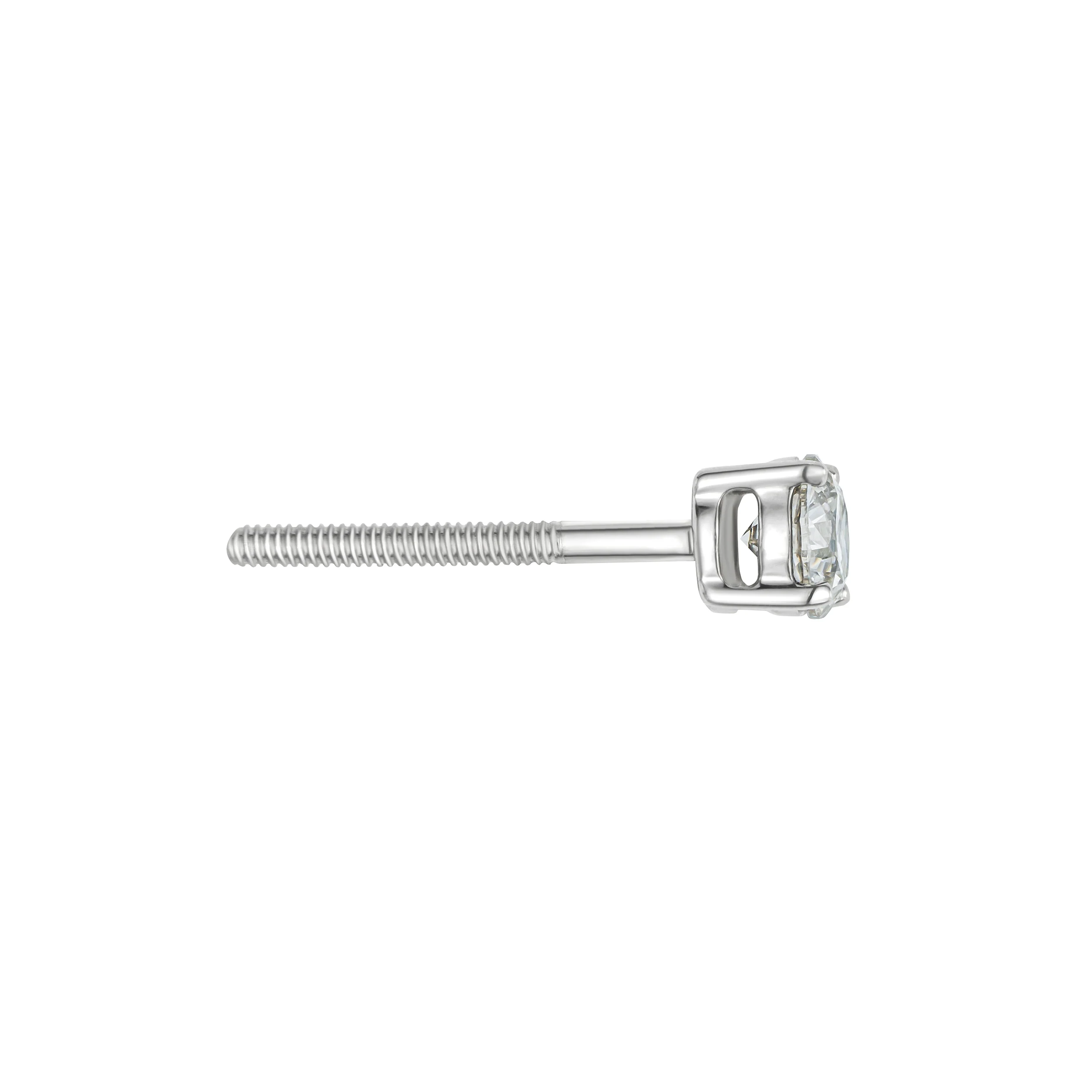 Diamond Earrings 0.50CT Studss Premium Quality in 18K White Gold 4.1mm - Image 4