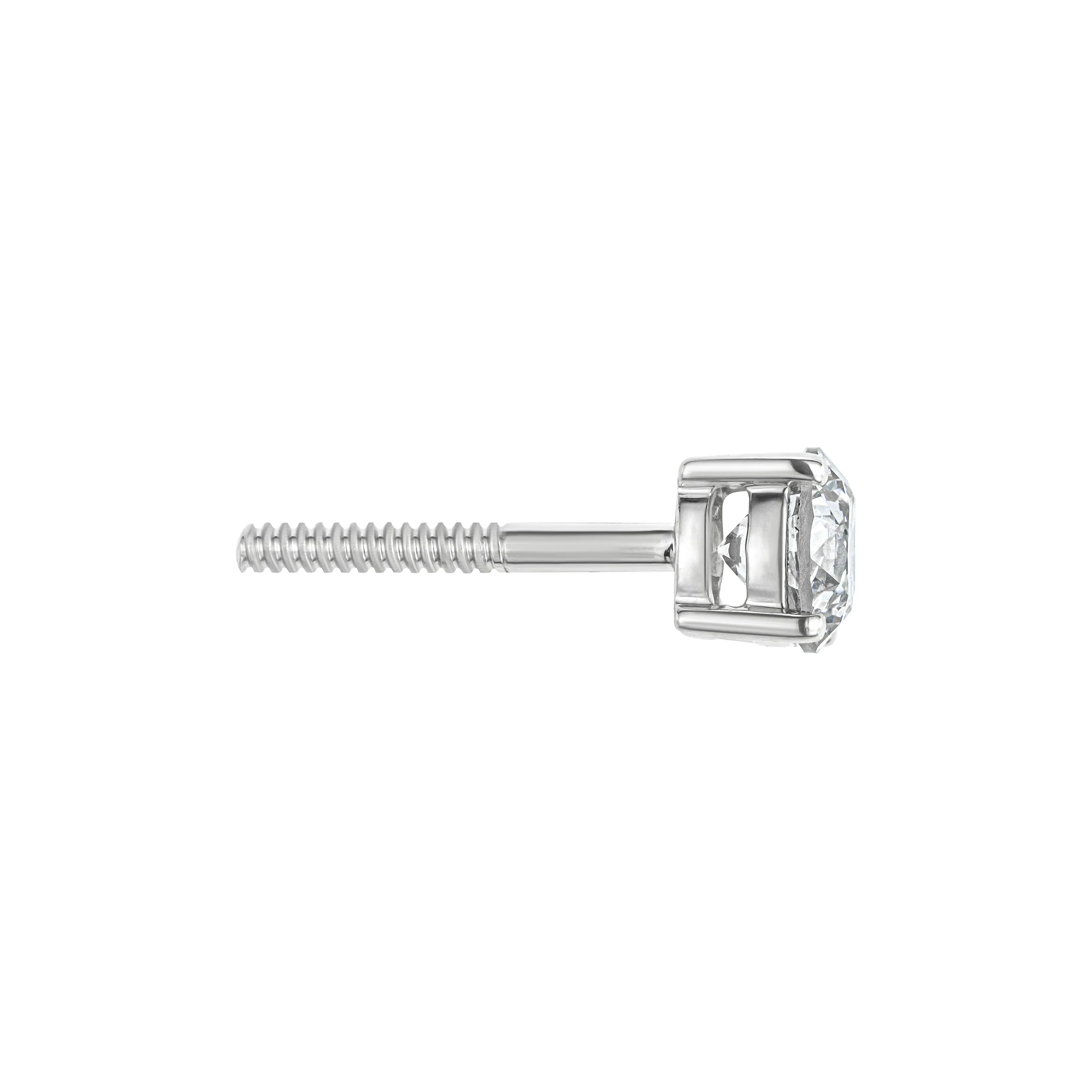 Diamond Earrings 1.00CT Studs Premium Quality in 18K White Gold 5.1mm - Image 5