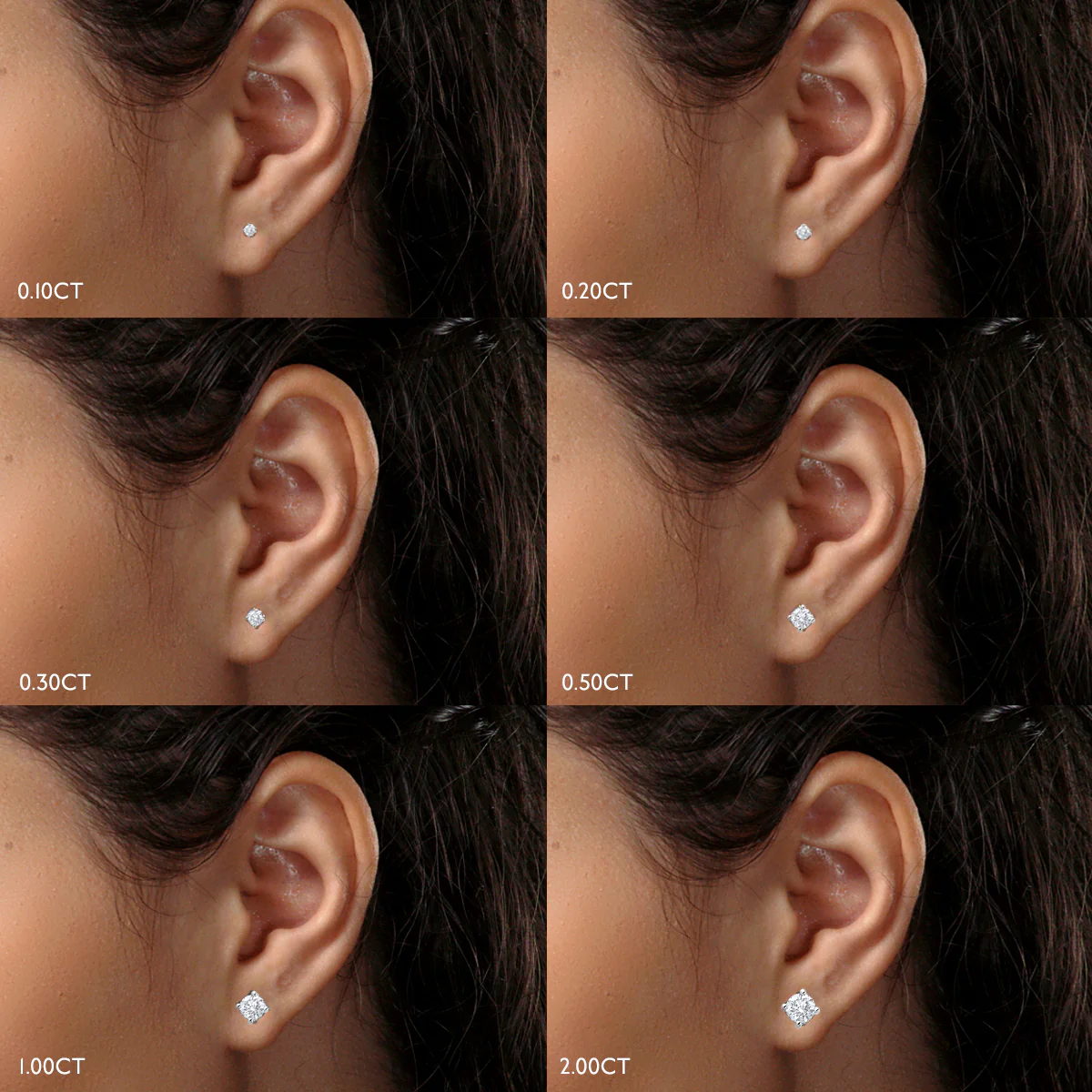 Diamond Earrings 1.00CT Studs Premium Quality in 18K White Gold 5.1mm - Image 8