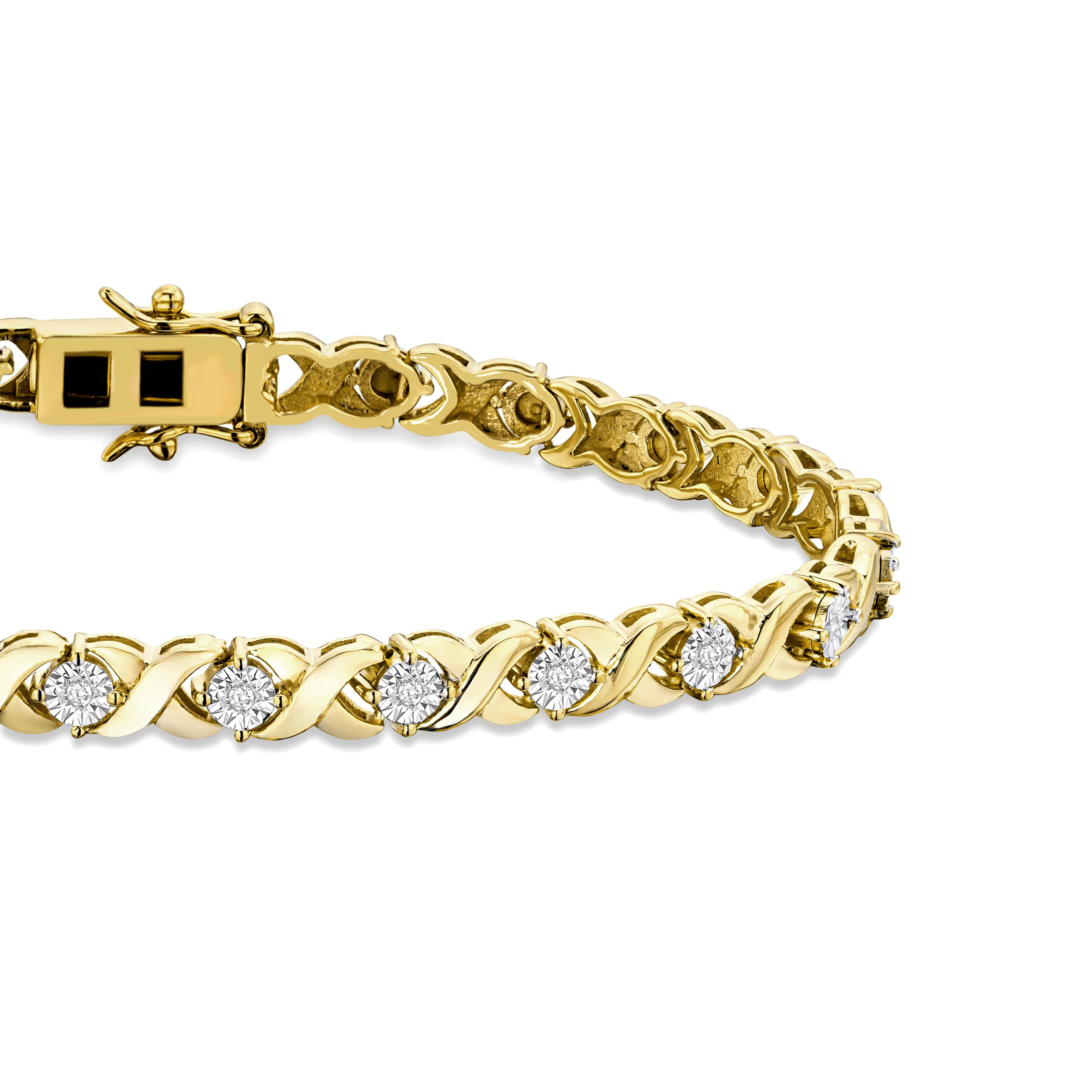 Diamond Kisses Bracelet With 0.05ct Set in 18K Gold Vermeil - Image 3