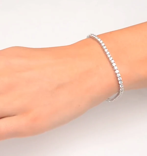 Diamond Tennis Bracelet 18K White Gold Chloe 5.00ct G/Vs - Image 4