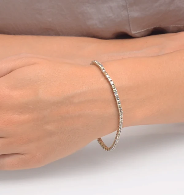 Diamond Tennis Bracelet Chloe 3.00ct H/Si 18K Gold Item FDT23-5JUA - Image 4