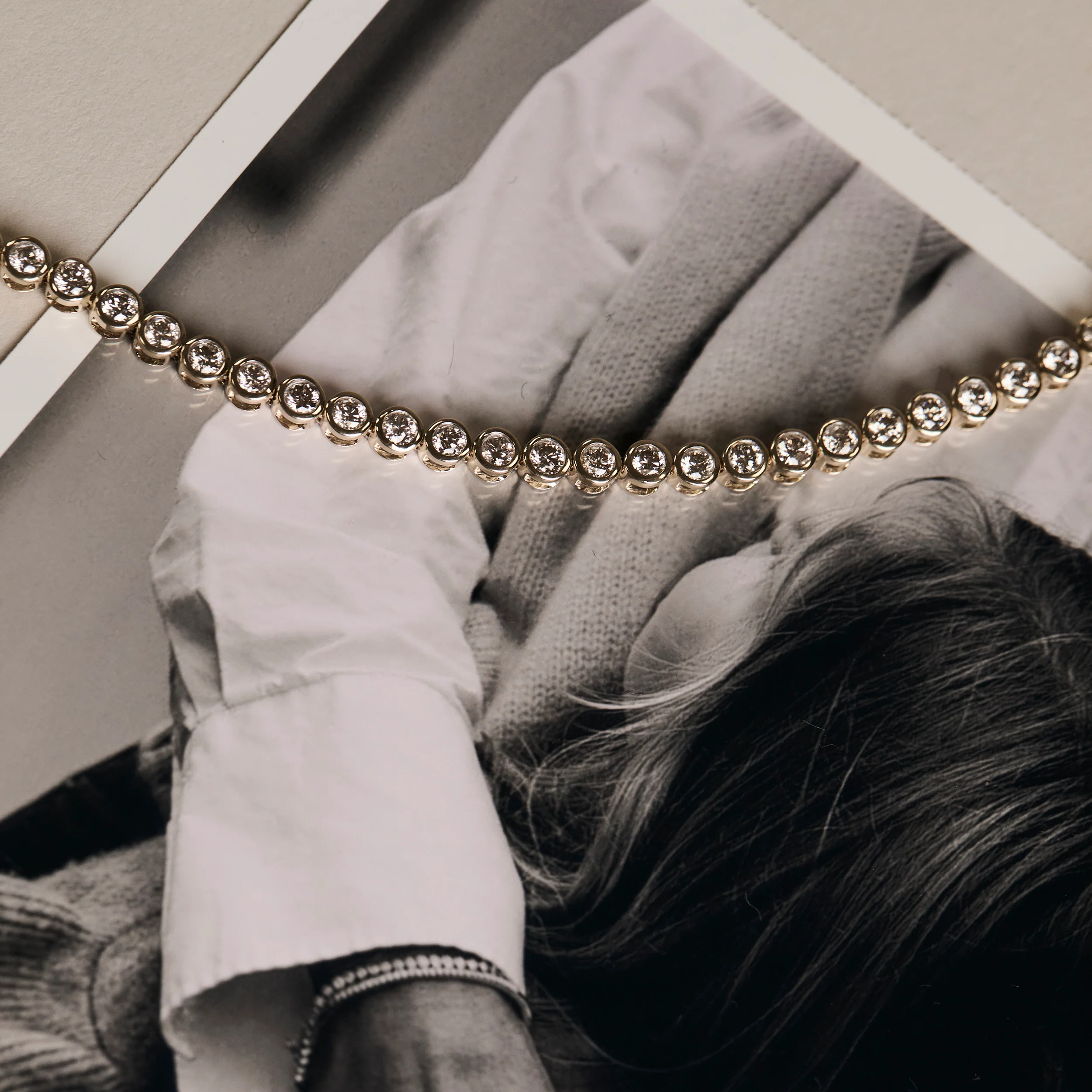 Diamond Tennis Bracelet Rubover Style 3.00ct 9K Yellow Gold - Image 3