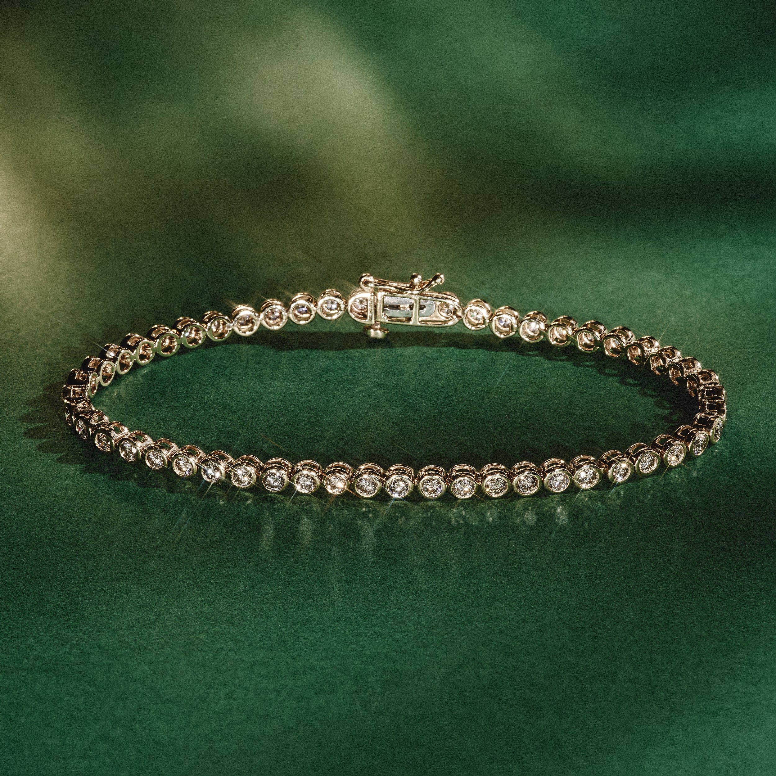 Diamond Tennis Bracelet Rubover Style 3.00ct 9K Yellow Gold - Image 7