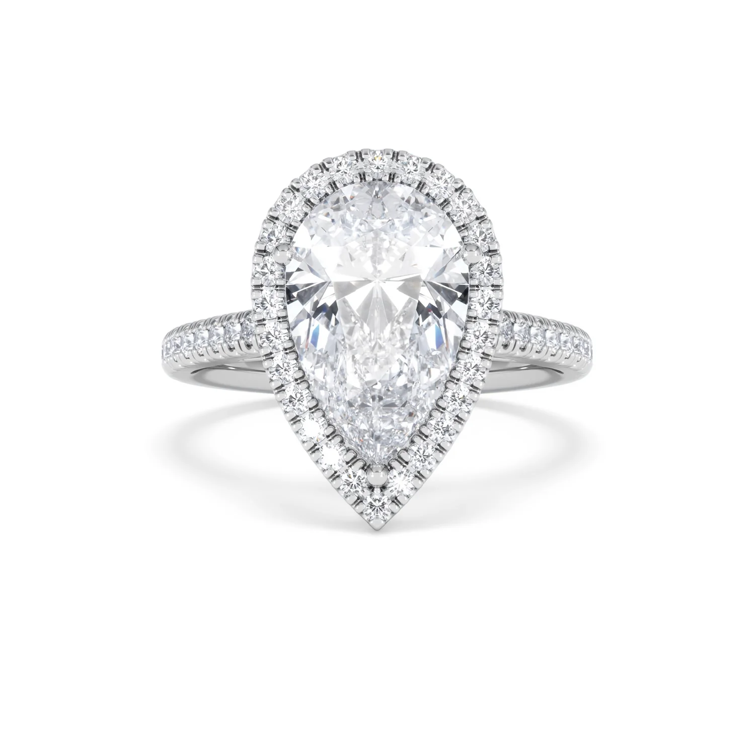 Diana 3.60ct Lab Diamond Pear Cut Engagement Ring in 18K White Gold G/VS1 - Image 10
