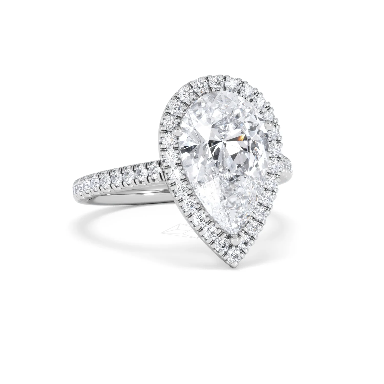 Diana 3.60ct Lab Diamond Pear Cut Engagement Ring in 18K White Gold G/VS1 - Image 14