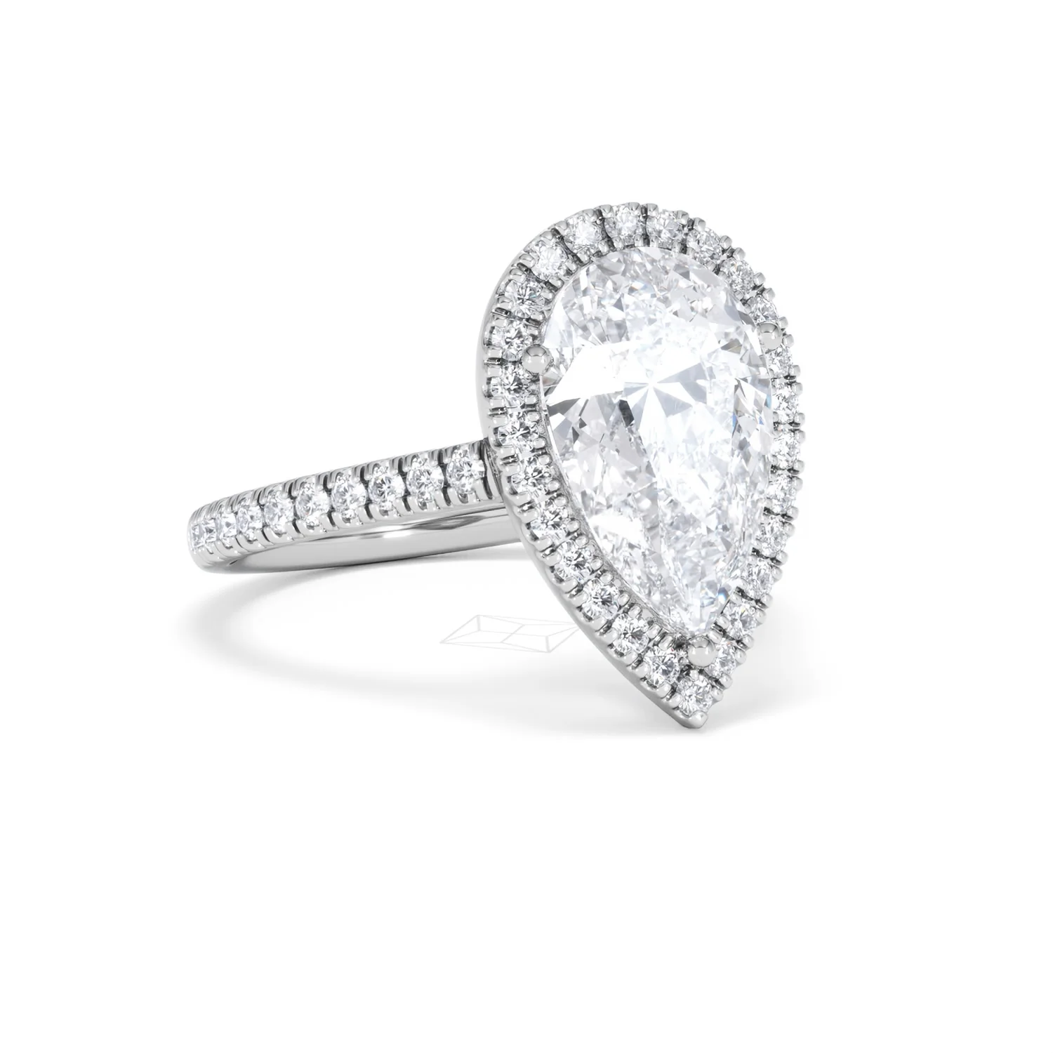 Diana 3.60ct Lab Diamond Pear Cut Engagement Ring in 18K White Gold G/VS1 - Image 16