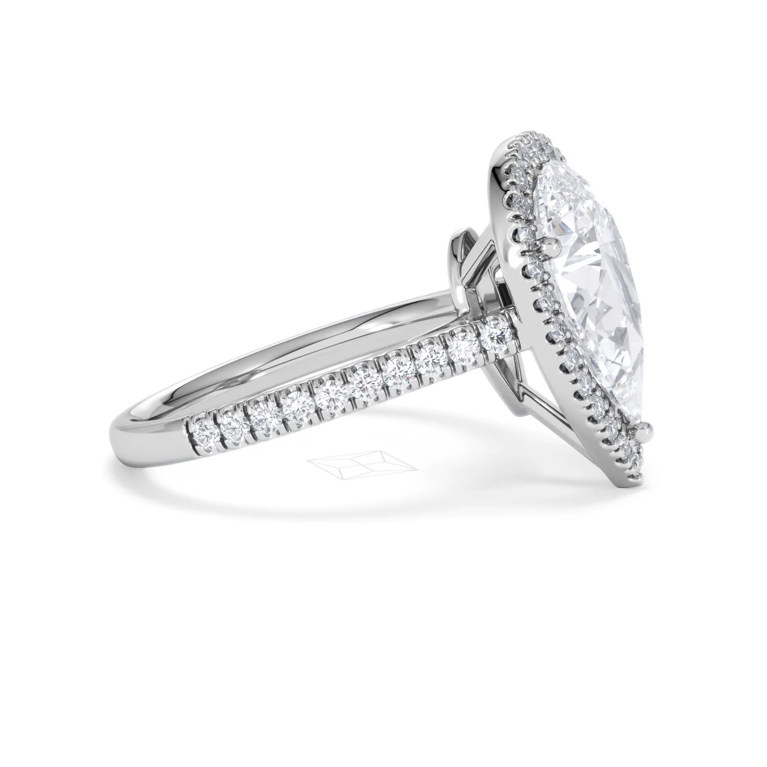 Diana 3.60ct Lab Diamond Pear Cut Engagement Ring in 18K White Gold G/VS1 - Image 26