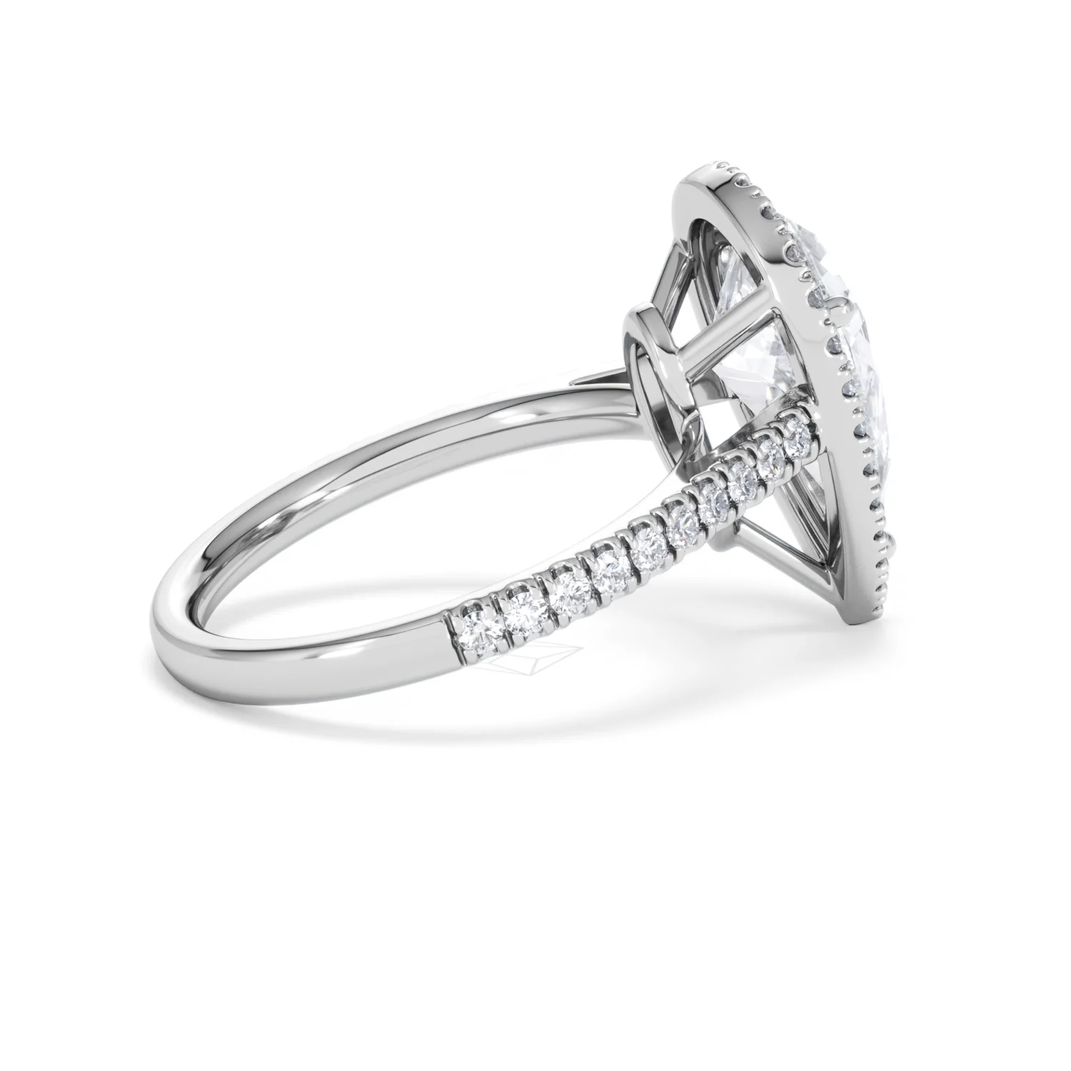 Diana 3.60ct Lab Diamond Pear Cut Engagement Ring in 18K White Gold G/VS1 - Image 34