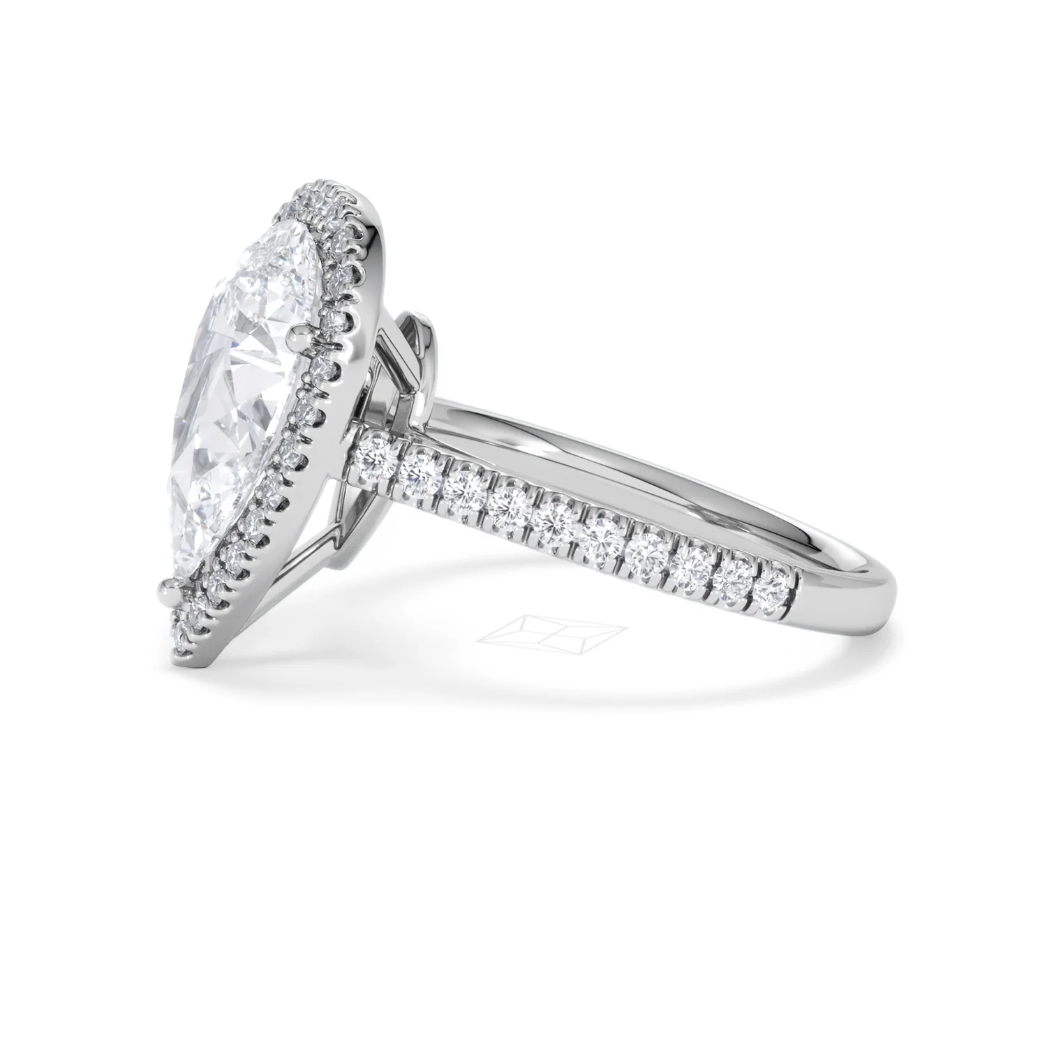 Diana 3.60ct Lab Diamond Pear Cut Engagement Ring in 18K White Gold G/VS1 - Image 74