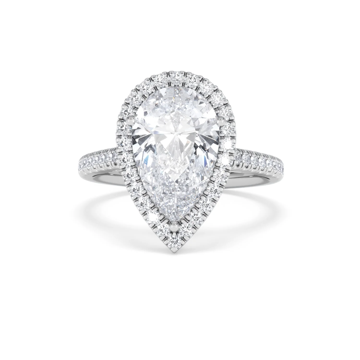 Diana 3.60ct Lab Diamond Pear Cut Engagement Ring in 18K White Gold G/VS1 - Image 89