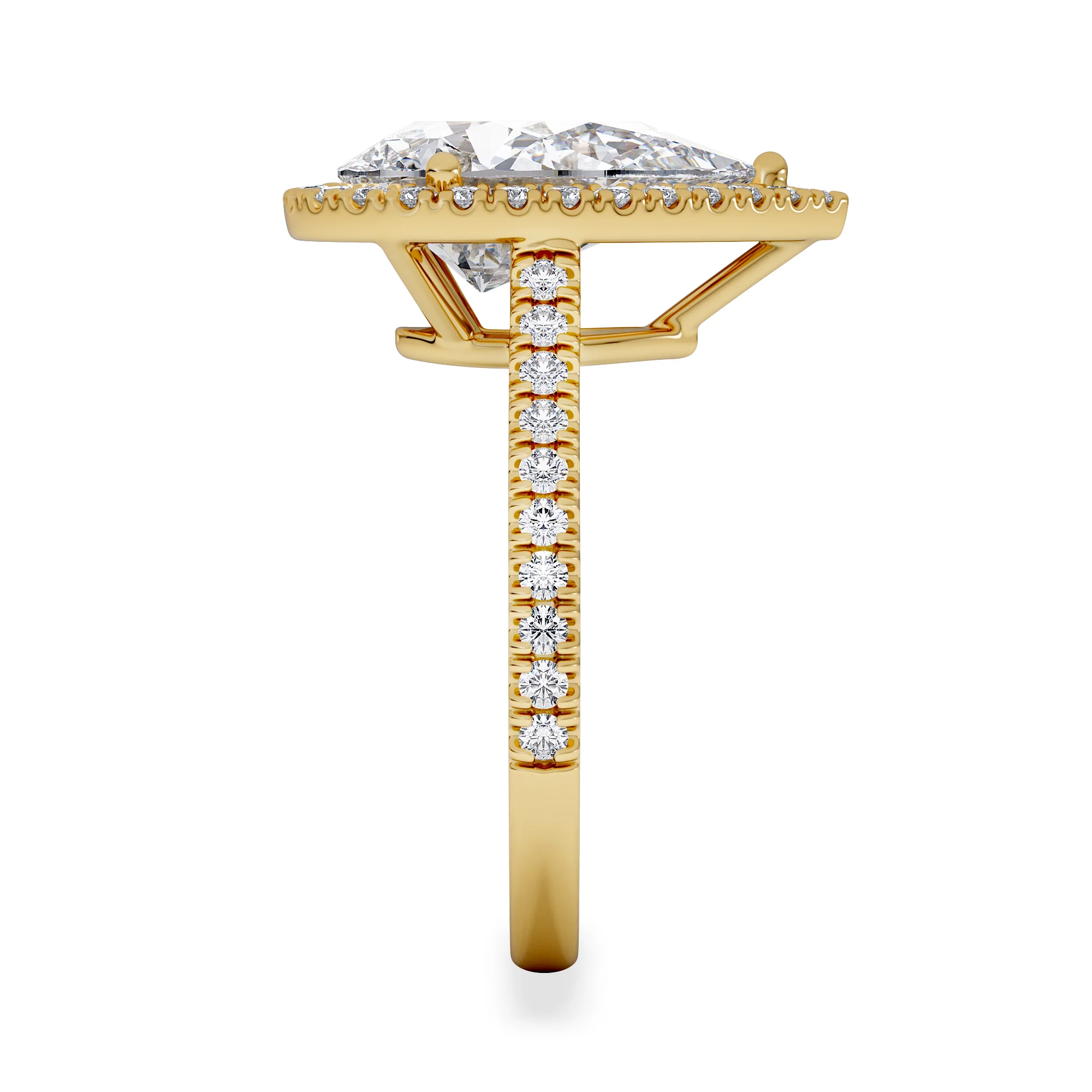 Diana 3.60ct Lab Diamond Pear Cut Engagement Ring in 18K Yellow Gold G/VS1 - Image 5