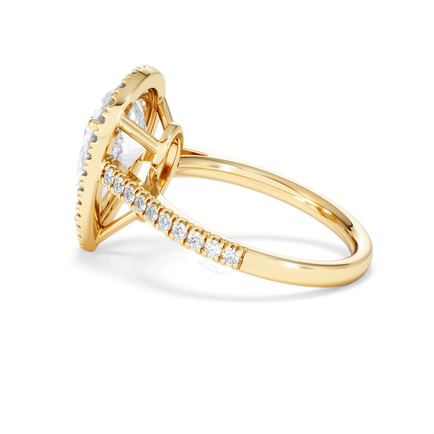 Diana 3.60ct Lab Diamond Pear Cut Engagement Ring in 18K Yellow Gold G/VS1 - Image 65