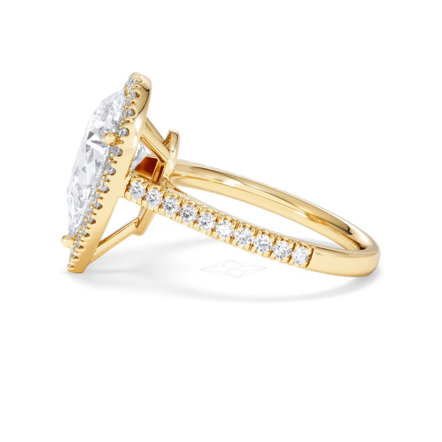 Diana 3.60ct Lab Diamond Pear Cut Engagement Ring in 18K Yellow Gold G/VS1 - Image 71