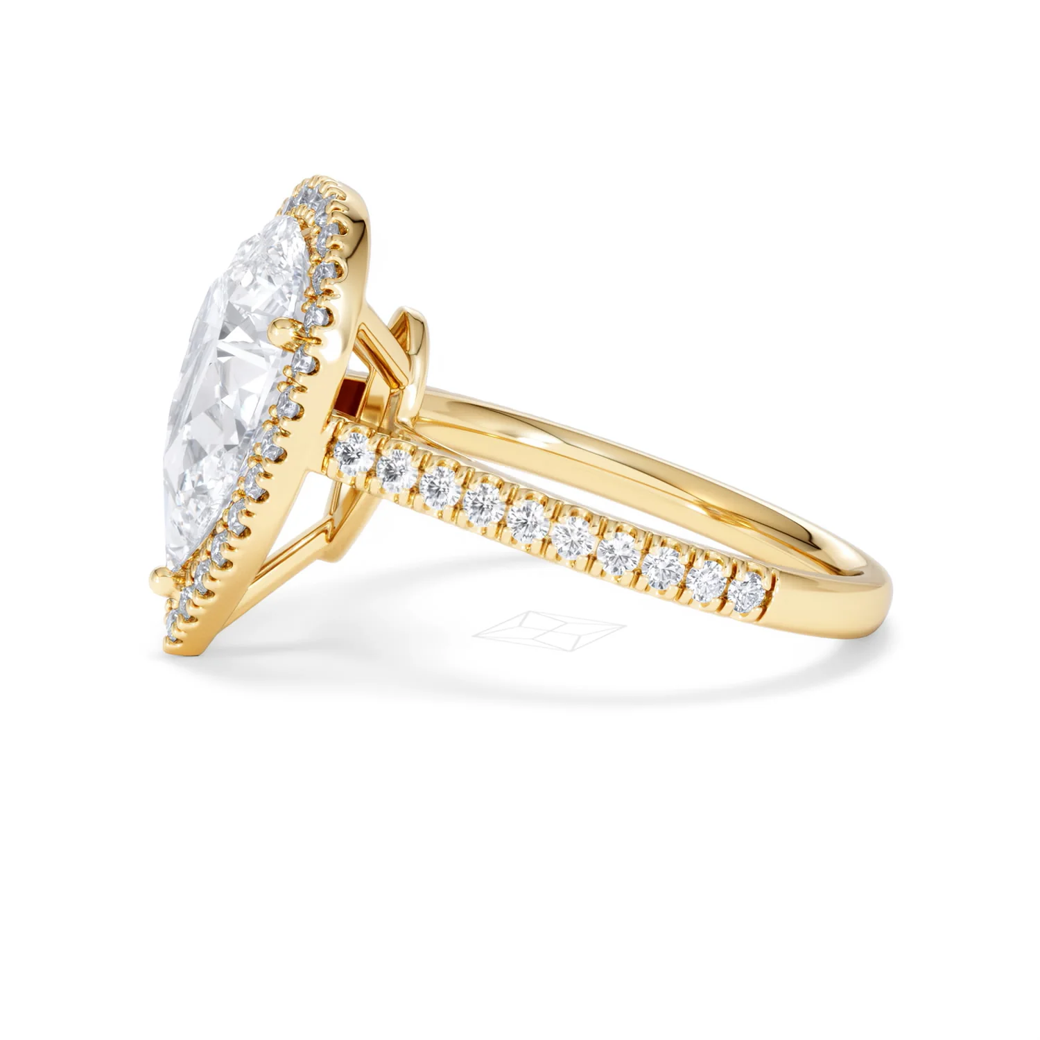 Diana 3.60ct Lab Diamond Pear Cut Engagement Ring in 18K Yellow Gold G/VS1 - Image 73