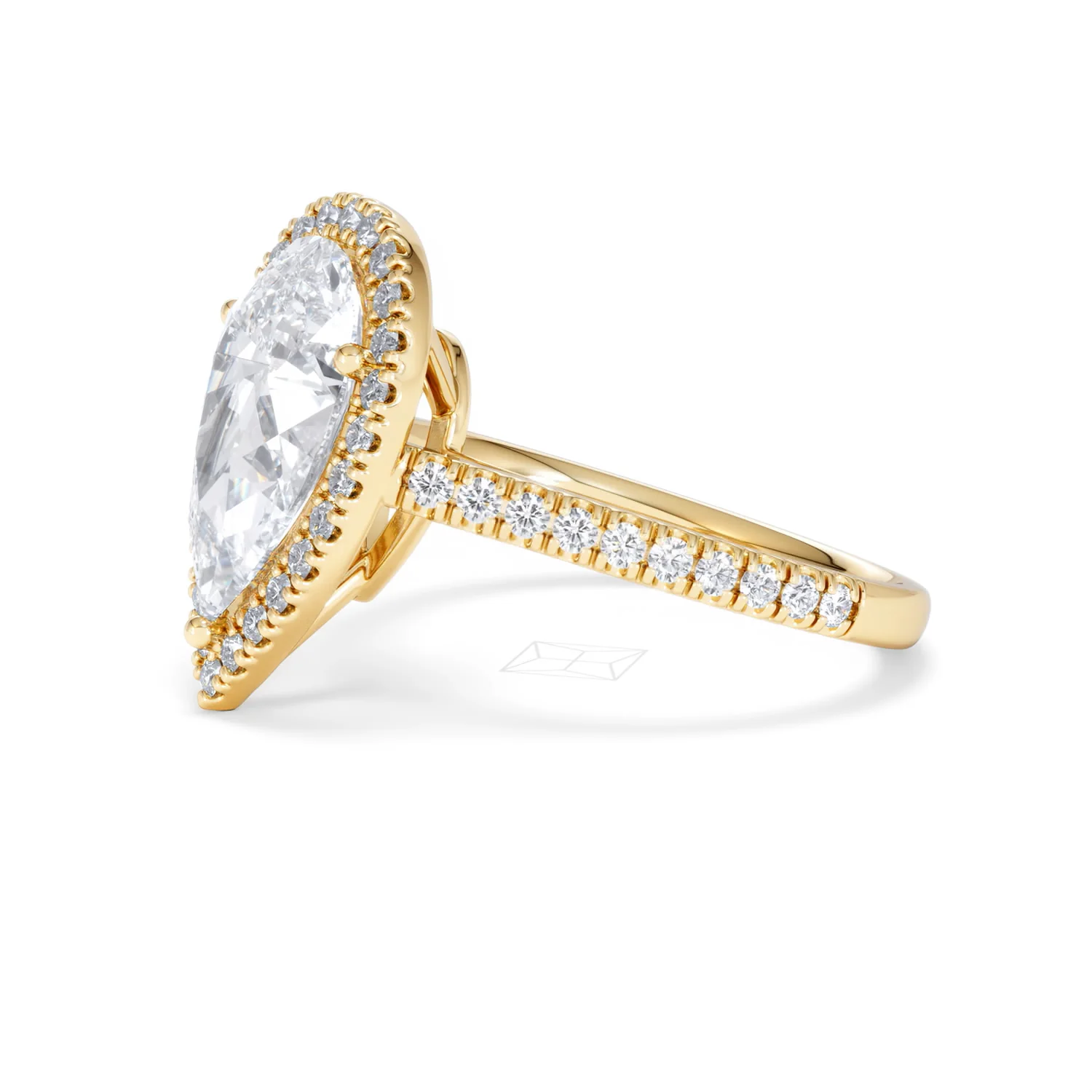 Diana 3.60ct Lab Diamond Pear Cut Engagement Ring in 18K Yellow Gold G/VS1 - Image 76