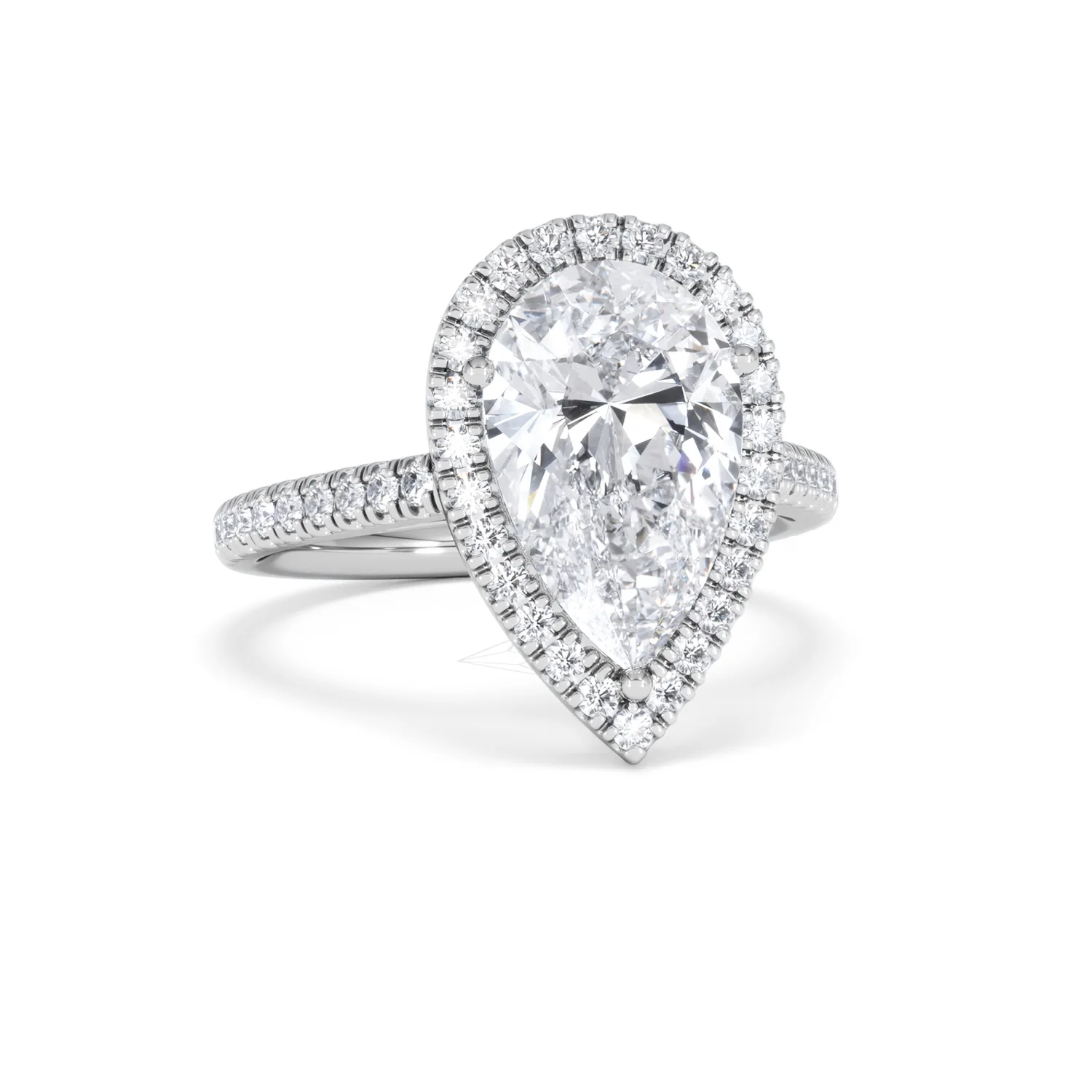 Diana 3.60ct Lab Diamond Pear Cut Engagement Ring in Platinum G/VS1 - Image 13