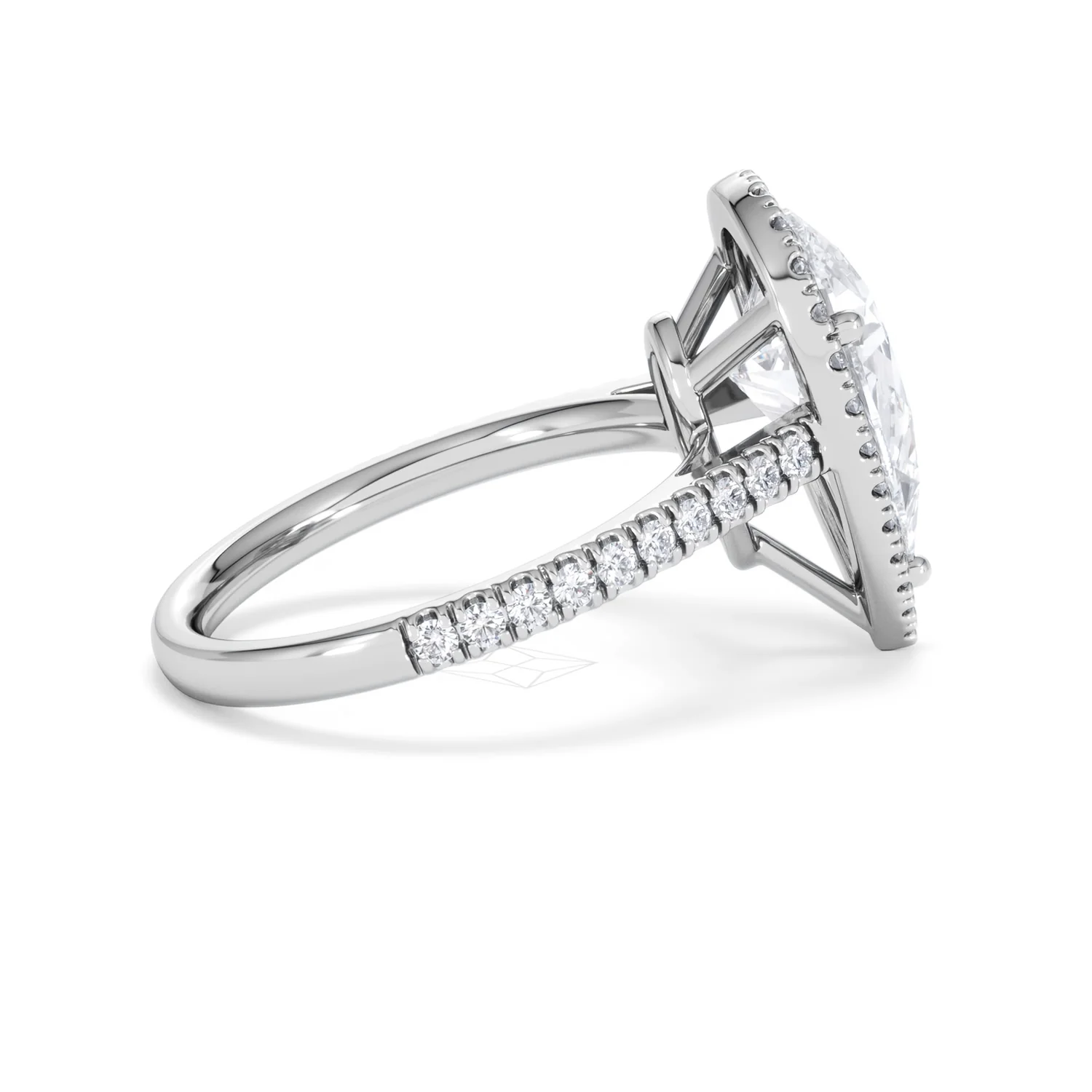 Diana 3.60ct Lab Diamond Pear Cut Engagement Ring in Platinum G/VS1 - Image 32