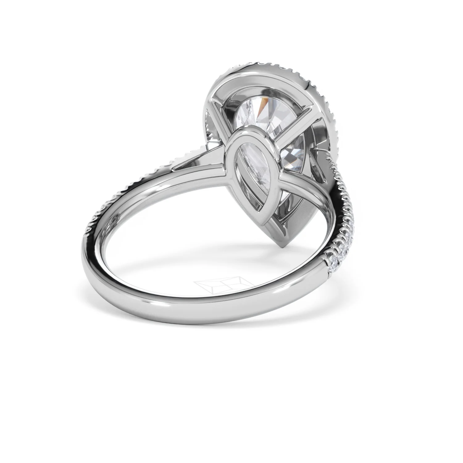Diana 3.60ct Lab Diamond Pear Cut Engagement Ring in Platinum G/VS1 - Image 45