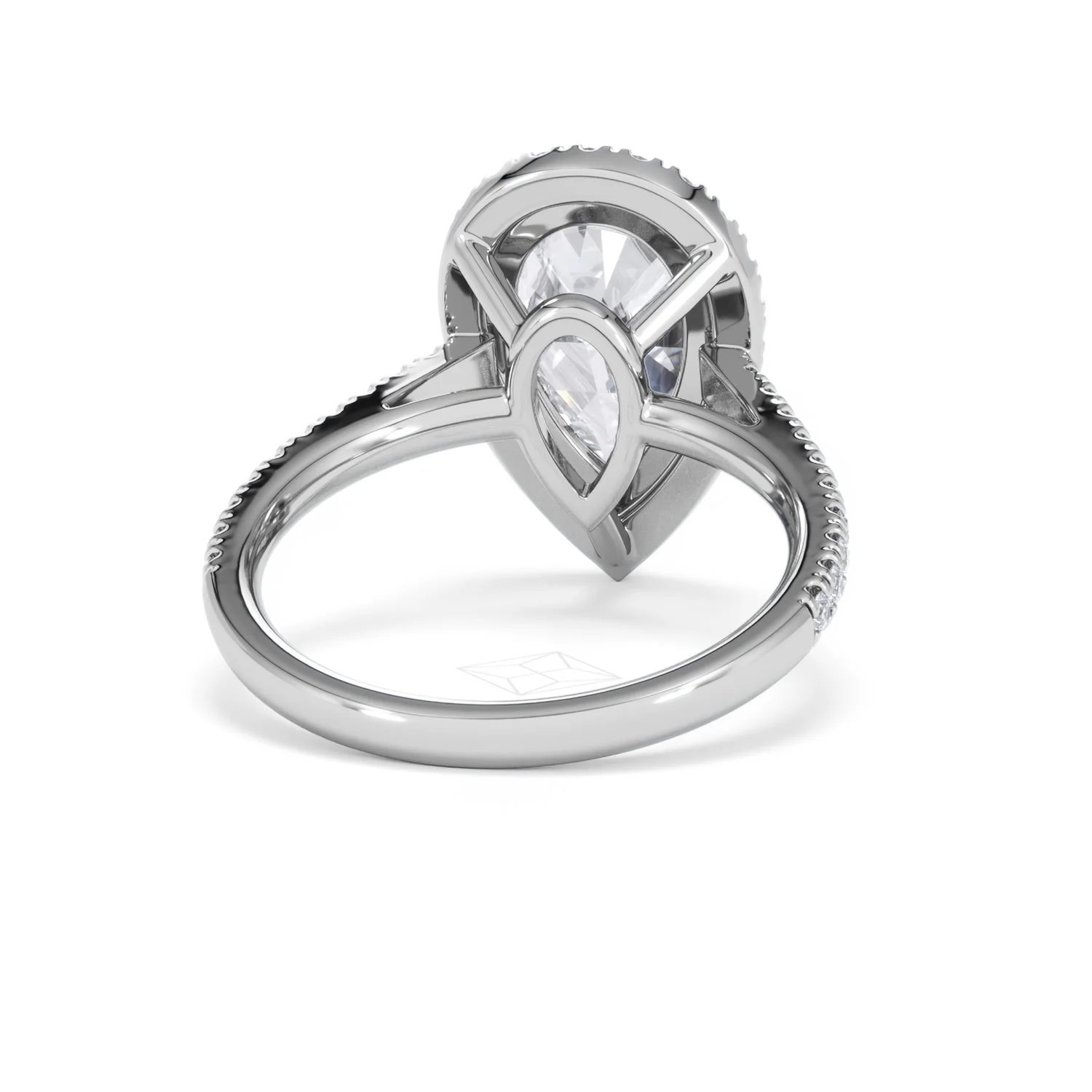 Diana 3.60ct Lab Diamond Pear Cut Engagement Ring in Platinum G/VS1 - Image 47