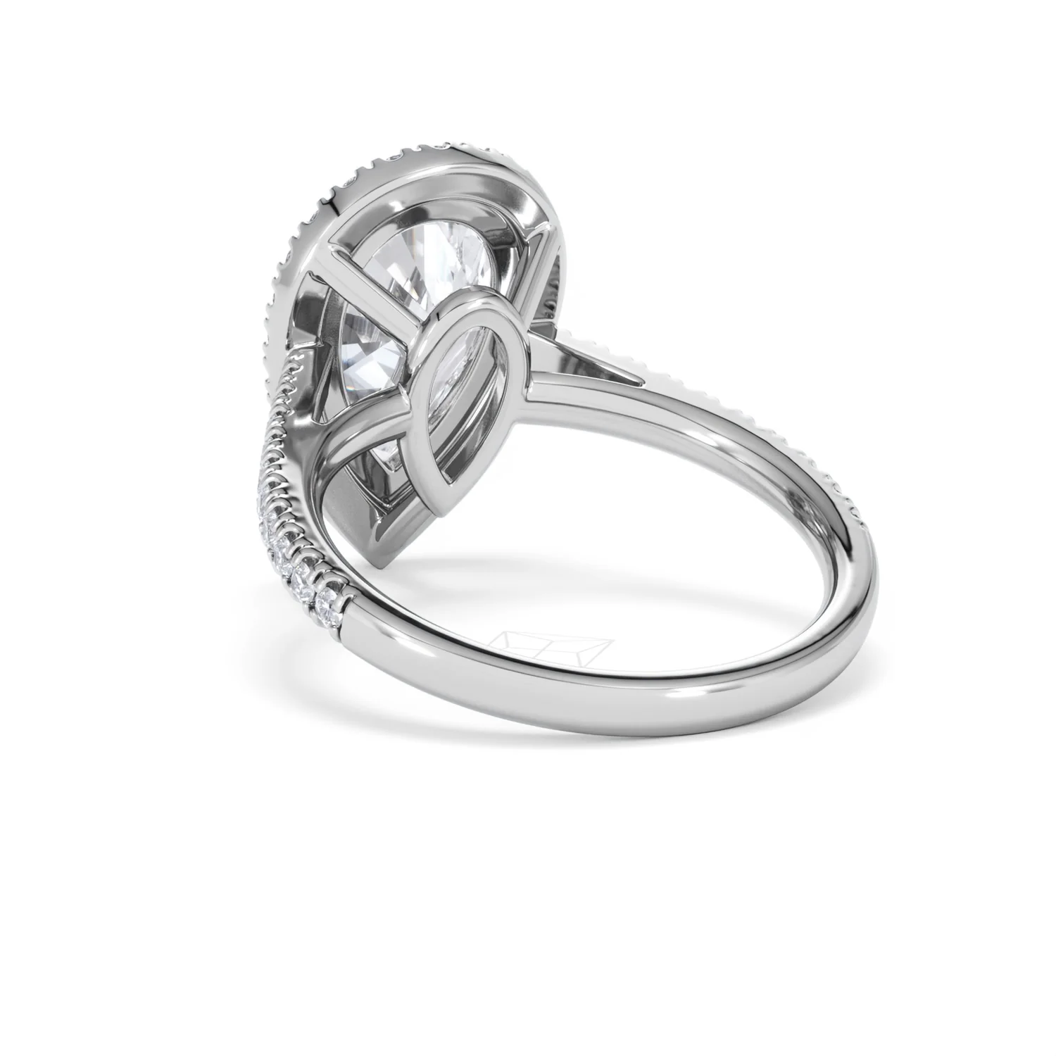 Diana 3.60ct Lab Diamond Pear Cut Engagement Ring in Platinum G/VS1 - Image 56