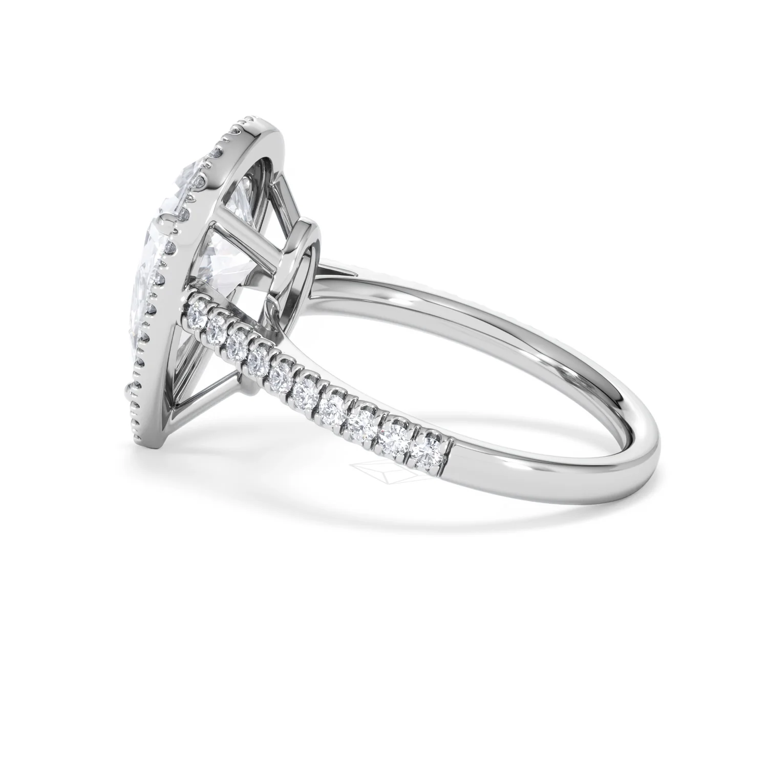 Diana 3.60ct Lab Diamond Pear Cut Engagement Ring in Platinum G/VS1 - Image 66