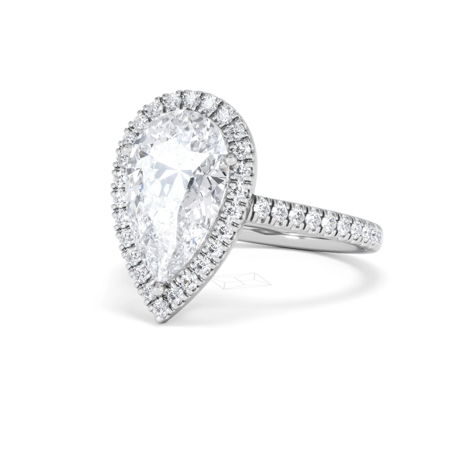 Diana 3.60ct Lab Diamond Pear Cut Engagement Ring in Platinum G/VS1 - Image 84