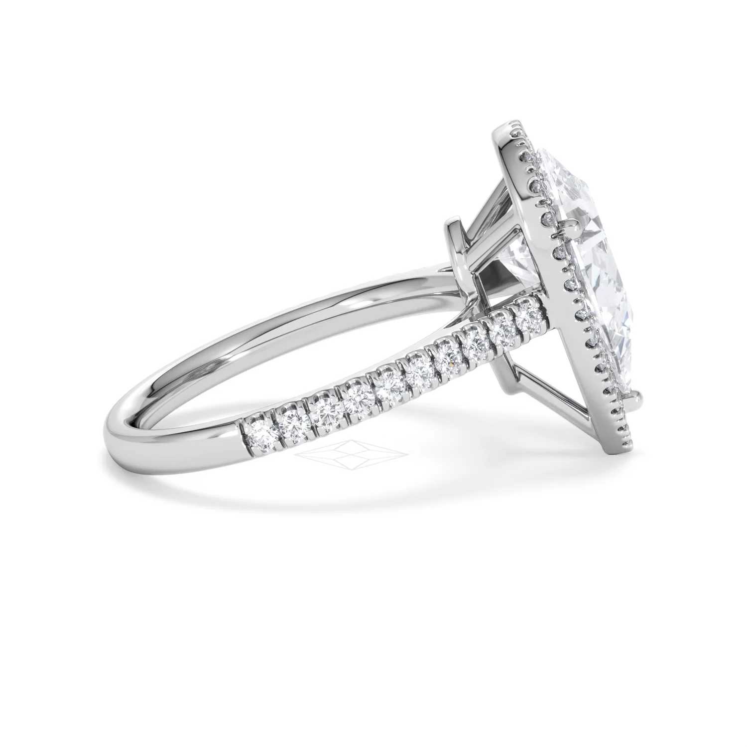 Diana 5.90ct Lab Diamond Pear Cut Engagement Ring in 18K White Gold G/VS1 - Image 29