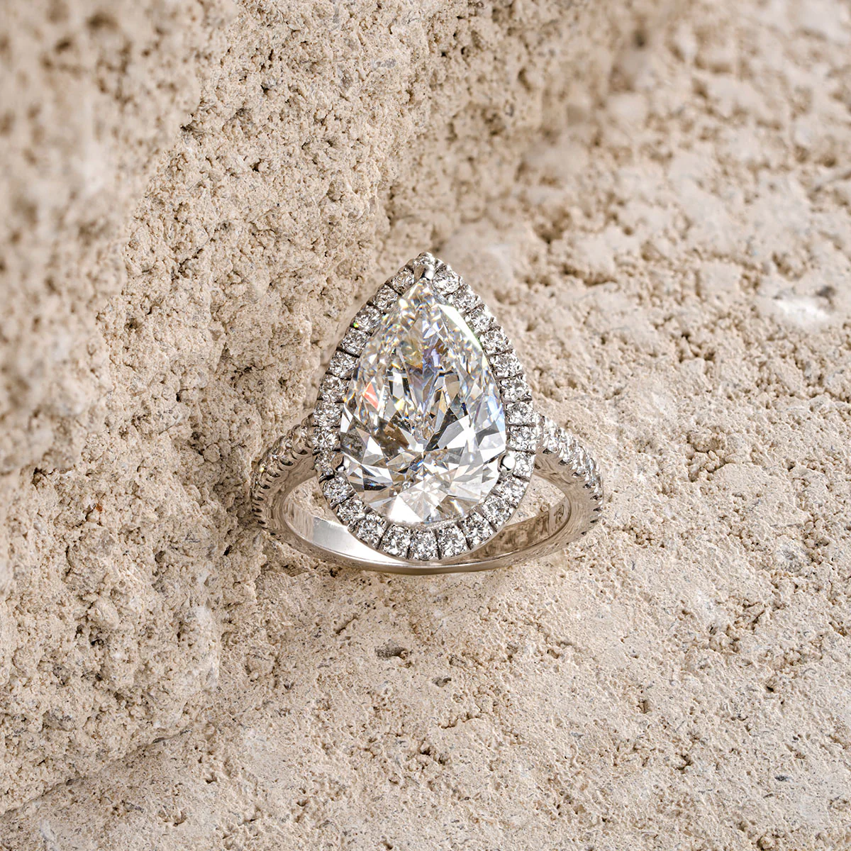 Diana 5.90ct Lab Diamond Pear Cut Engagement Ring in 18K White Gold G/VS1 - Image 7