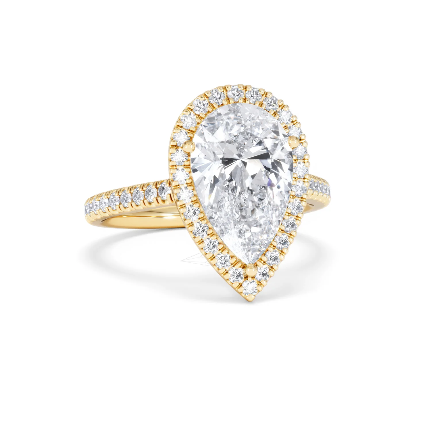 Diana 5.90ct Lab Diamond Pear Cut Engagement Ring in 18K Yellow Gold G/VS1 - Image 12