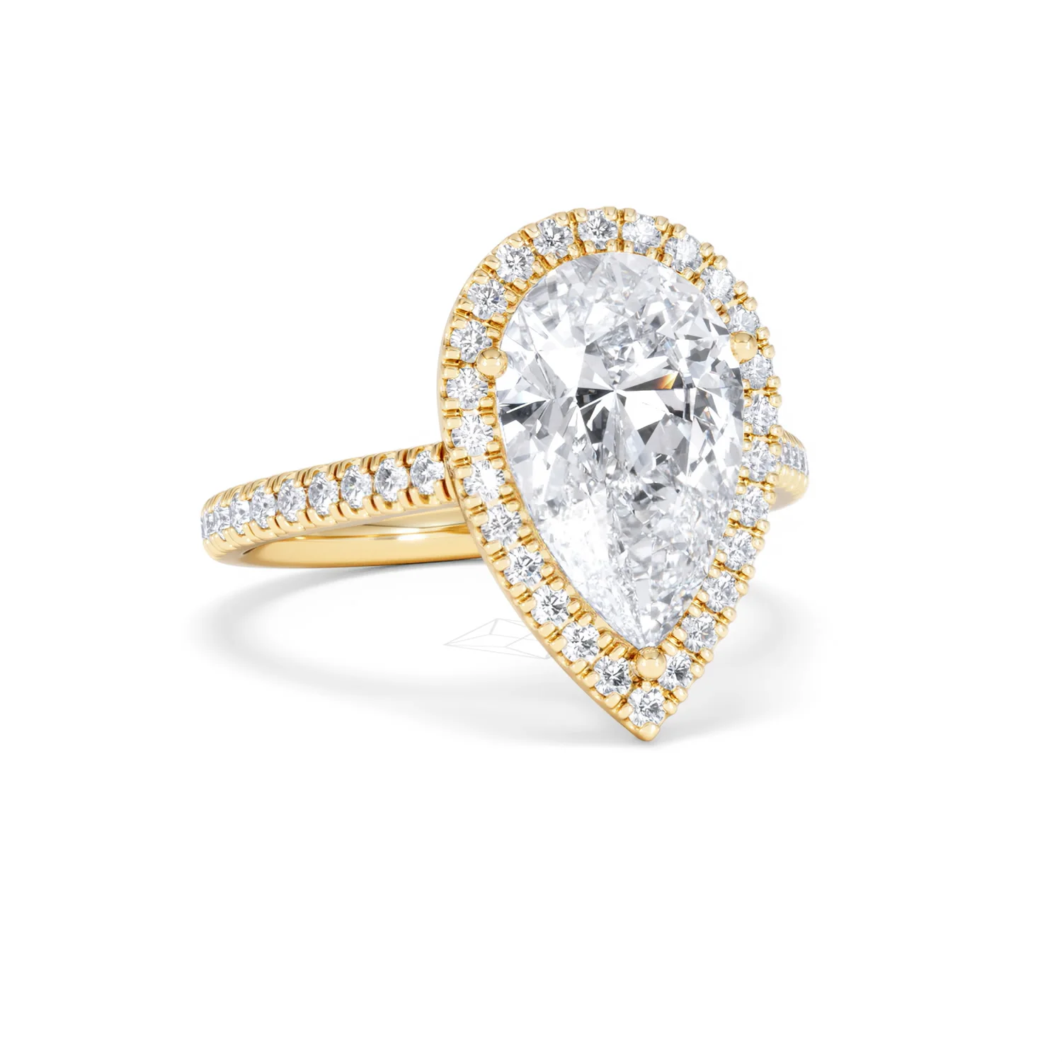 Diana 5.90ct Lab Diamond Pear Cut Engagement Ring in 18K Yellow Gold G/VS1 - Image 13