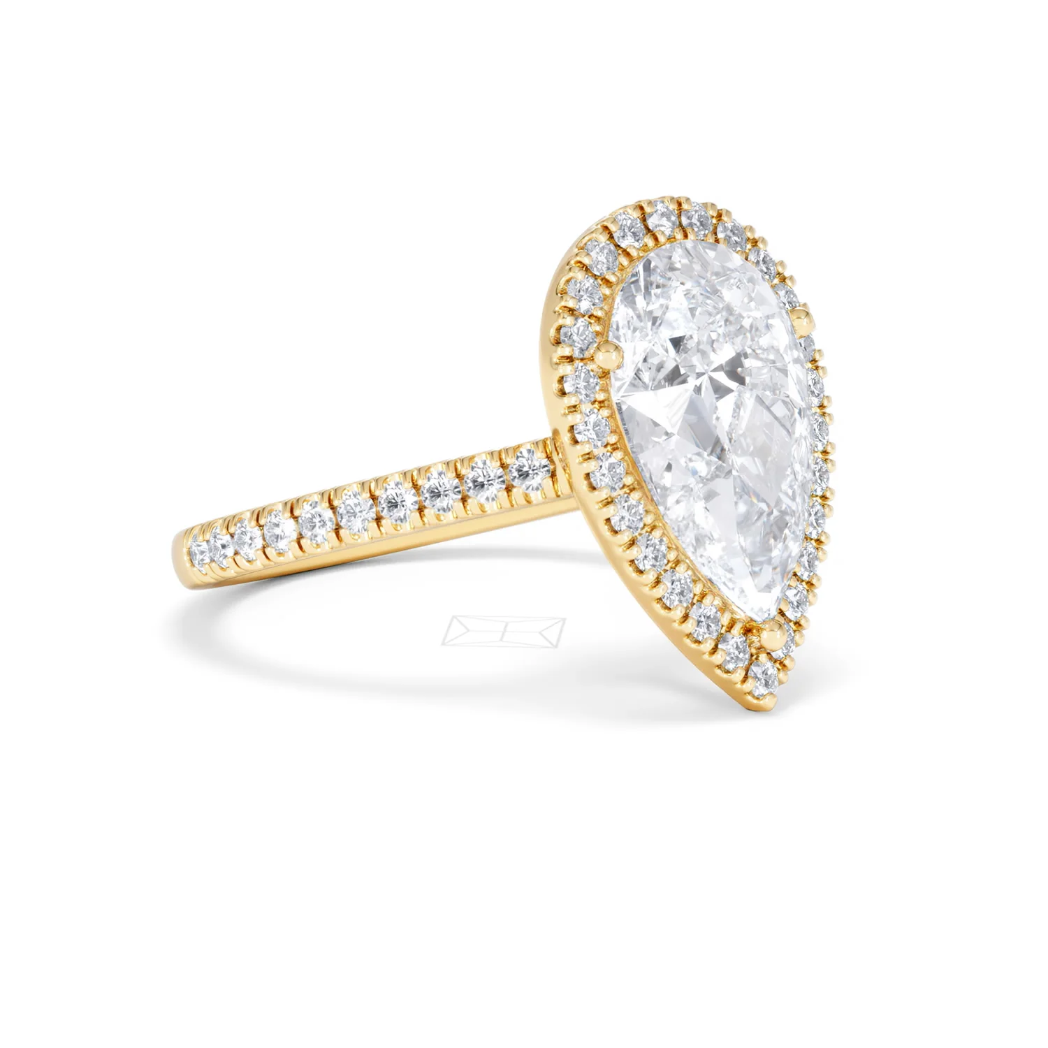 Diana 5.90ct Lab Diamond Pear Cut Engagement Ring in 18K Yellow Gold G/VS1 - Image 18