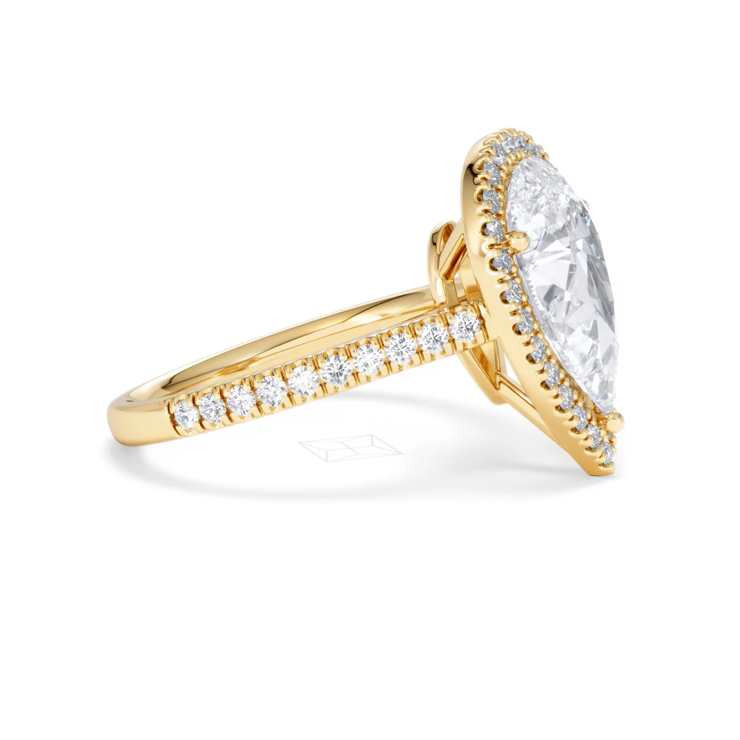 Diana 5.90ct Lab Diamond Pear Cut Engagement Ring in 18K Yellow Gold G/VS1 - Image 24