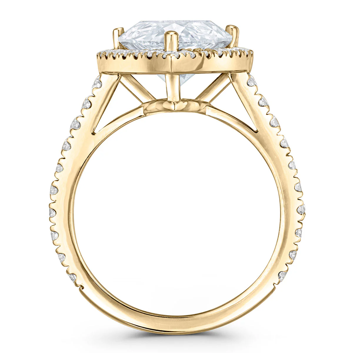 Diana 5.90ct Lab Diamond Pear Cut Engagement Ring in 18K Yellow Gold G/VS1 - Image 3