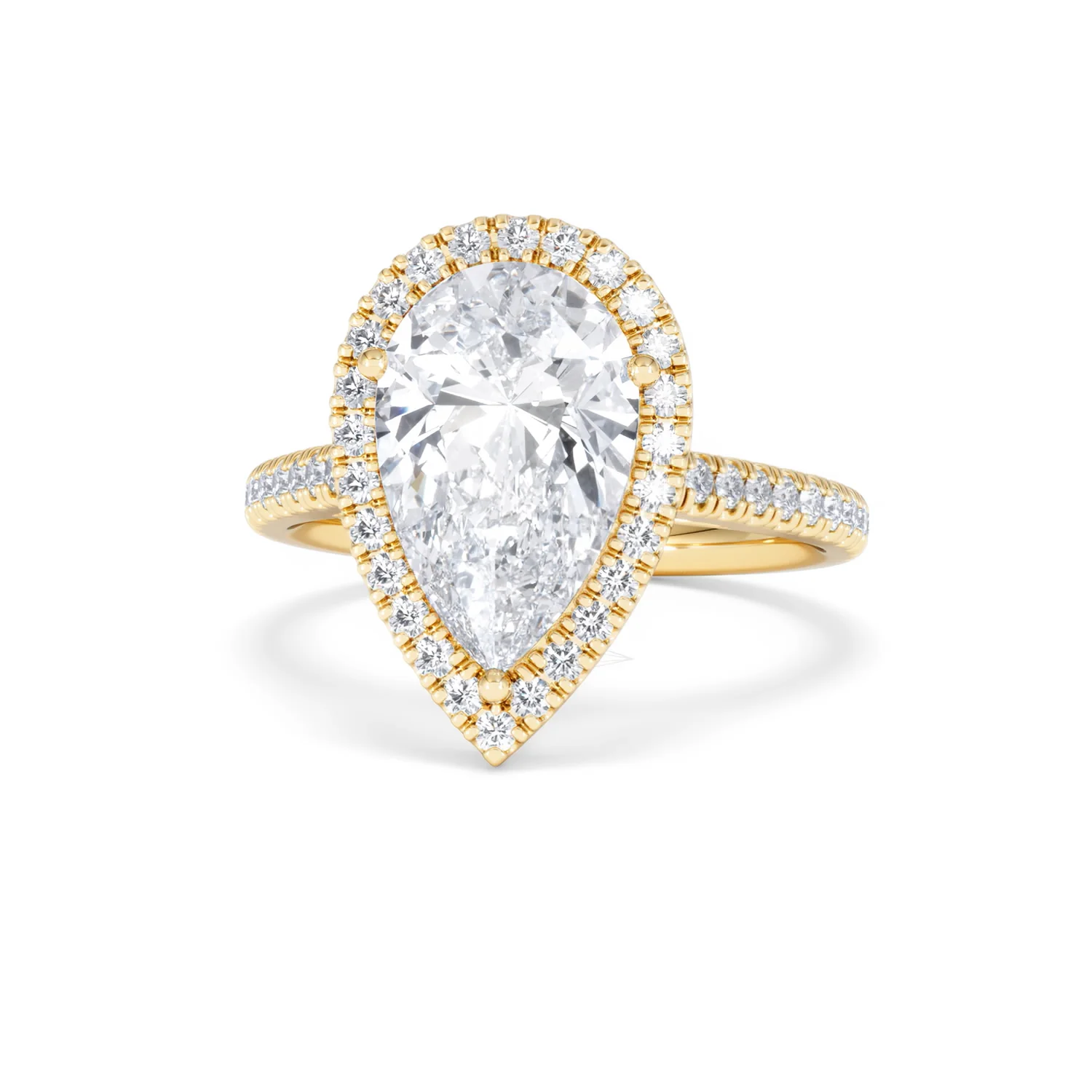 Diana 5.90ct Lab Diamond Pear Cut Engagement Ring in 18K Yellow Gold G/VS1 - Image 87