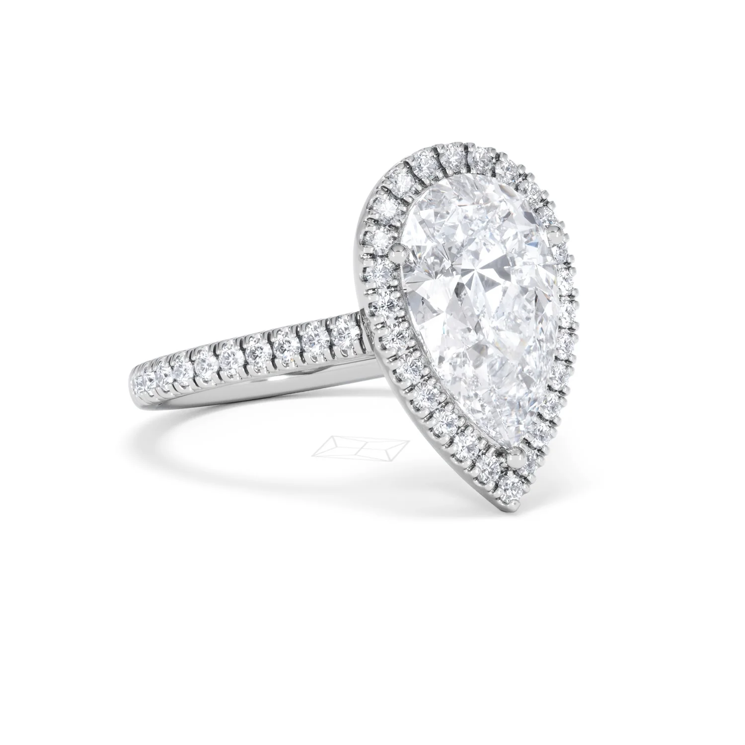 Diana 5.90ct Lab Diamond Pear Cut Engagement Ring in Platinum G/VS1 - Image 16