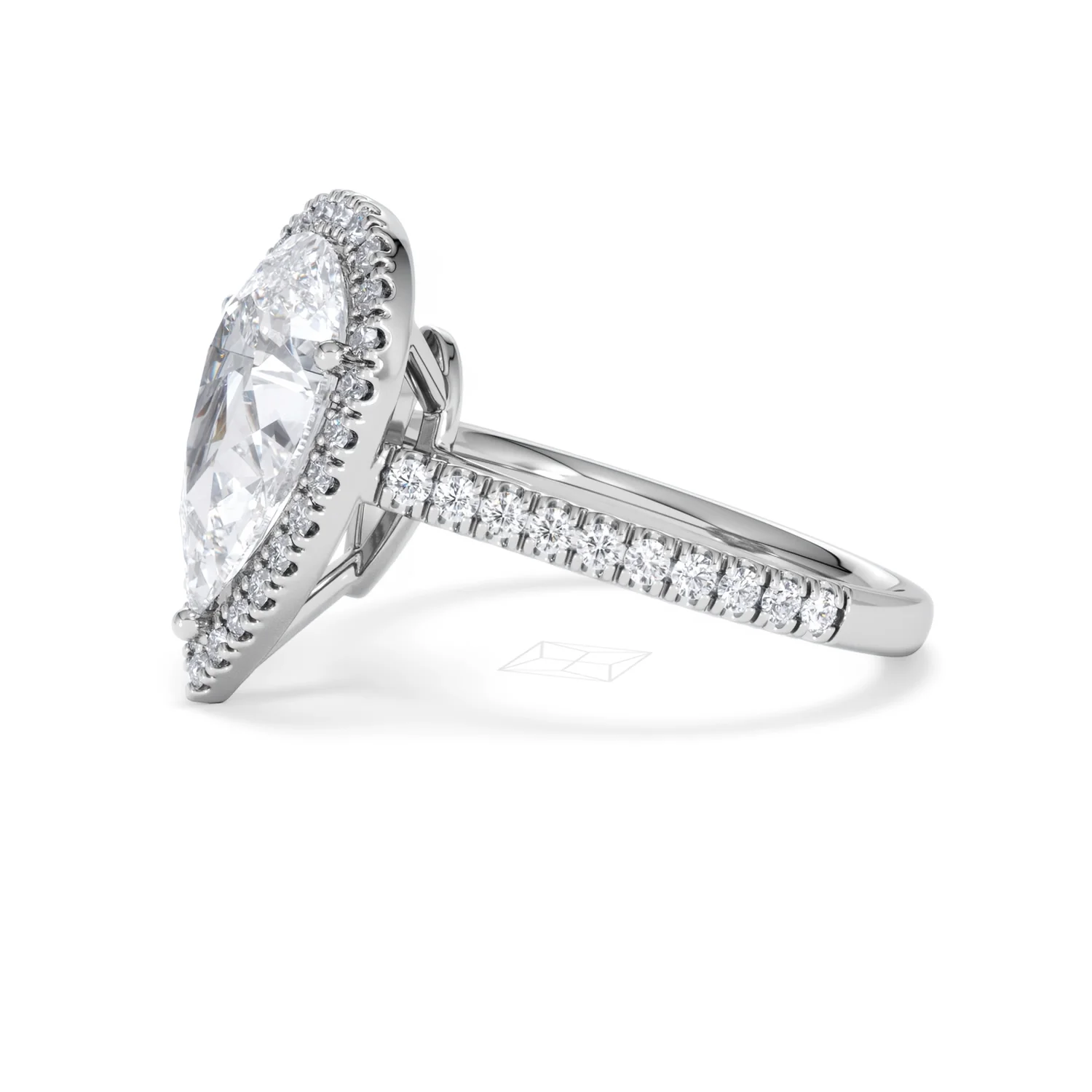 Diana 5.90ct Lab Diamond Pear Cut Engagement Ring in Platinum G/VS1 - Image 74