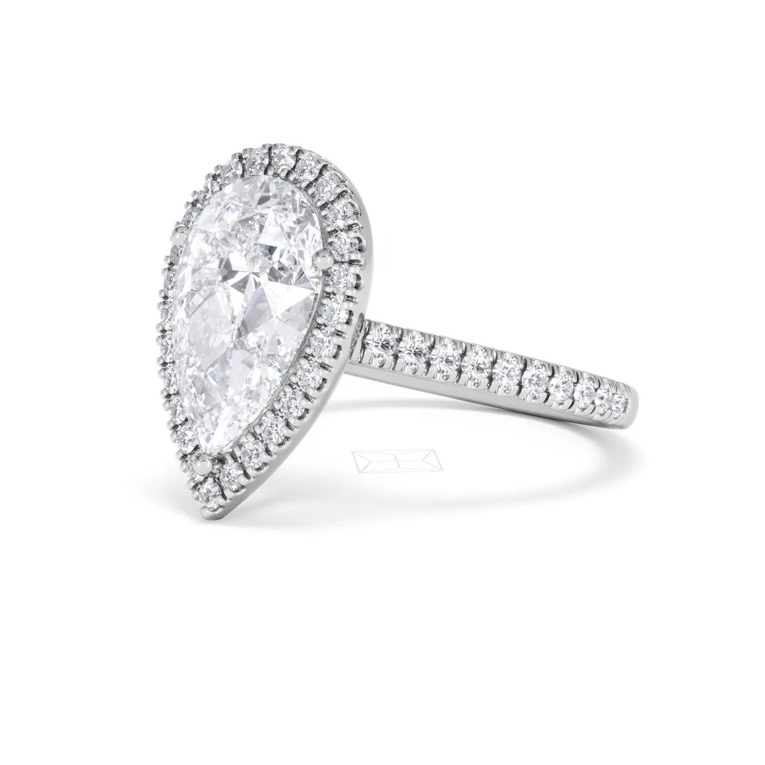 Diana 5.90ct Lab Diamond Pear Cut Engagement Ring in Platinum G/VS1 - Image 80