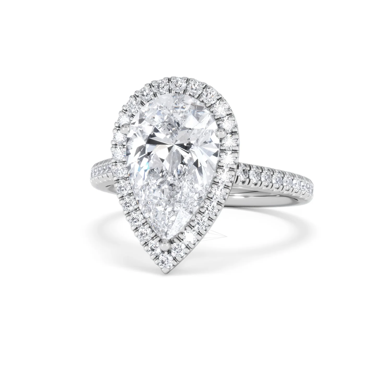 Diana 5.90ct Lab Diamond Pear Cut Engagement Ring in Platinum G/VS1 - Image 86