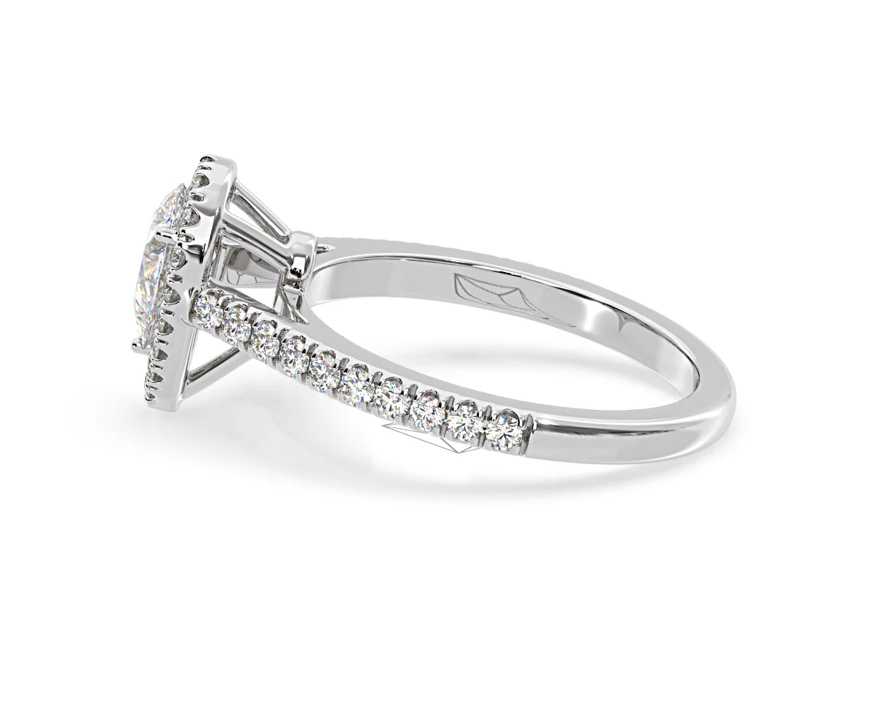 Diana GIA Diamond Pear Halo Engagement Ring 18KW Gold 1.35ct G/SI2 - Image 110