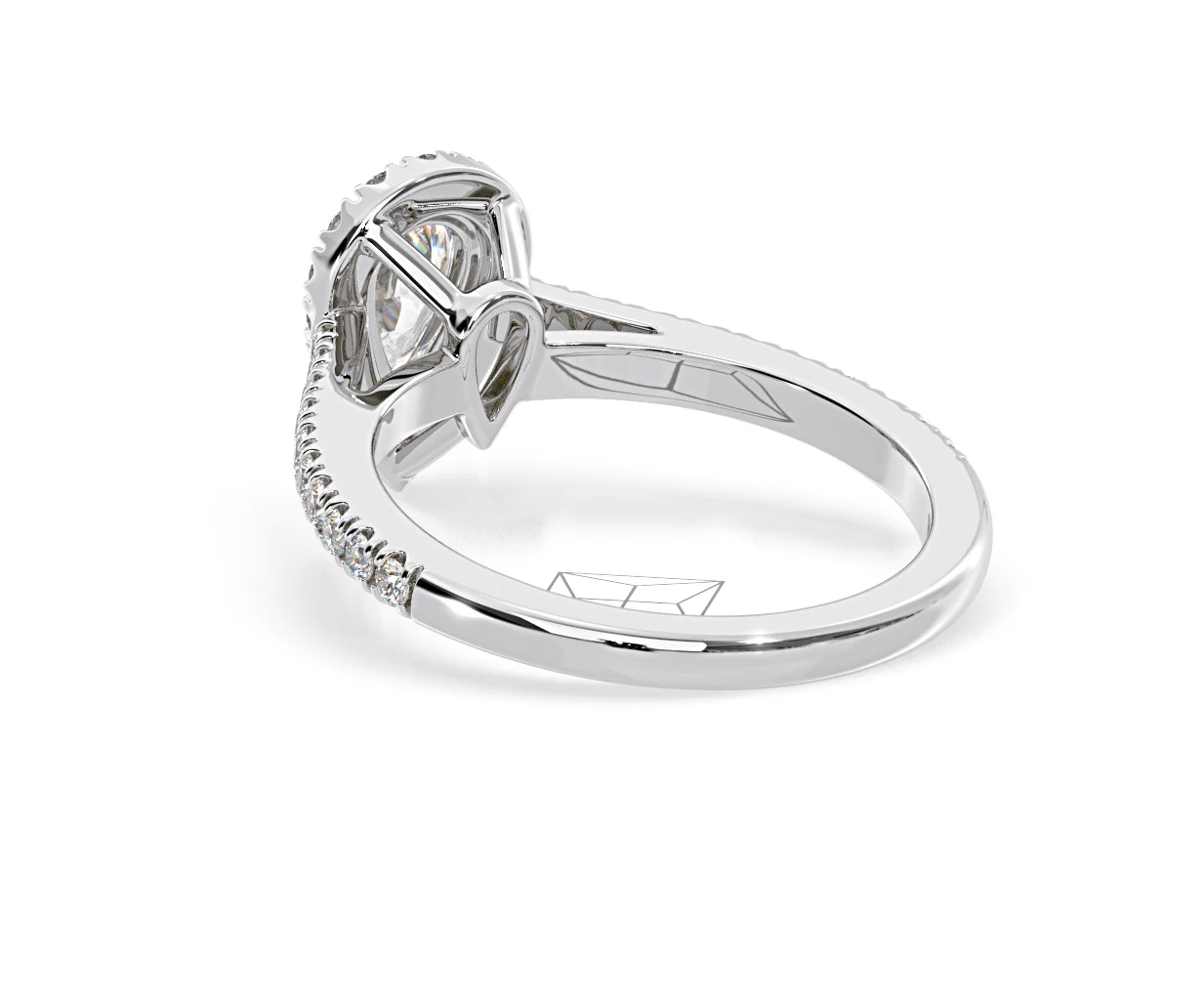 Diana GIA Diamond Pear Halo Engagement Ring 18KW Gold 1.35ct G/SI2 - Image 121