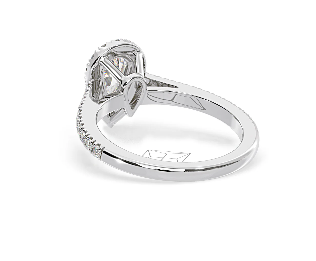 Diana GIA Diamond Pear Halo Engagement Ring 18KW Gold 1.35ct G/SI2 - Image 122