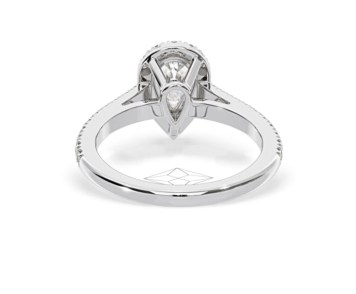 Diana GIA Diamond Pear Halo Engagement Ring 18KW Gold 1.35ct G/SI2 - Image 128