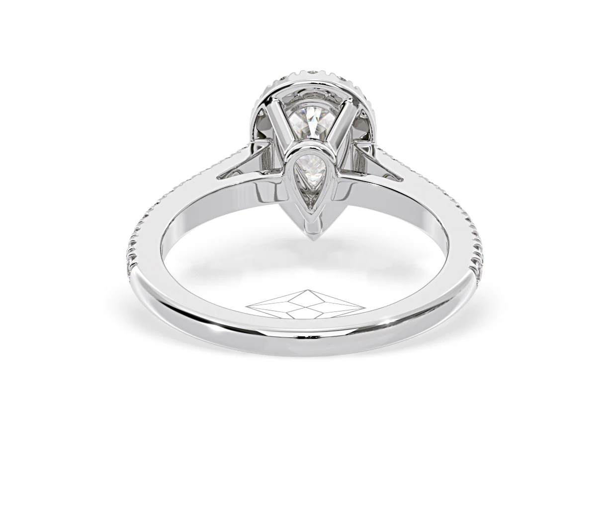 Diana GIA Diamond Pear Halo Engagement Ring 18KW Gold 1.35ct G/SI2 - Image 129