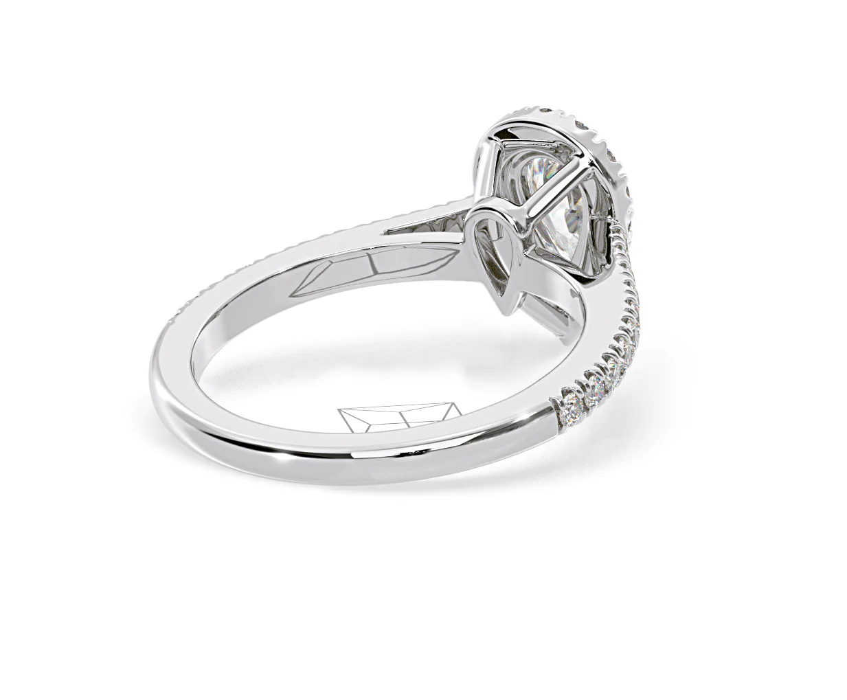 Diana GIA Diamond Pear Halo Engagement Ring 18KW Gold 1.35ct G/SI2 - Image 136