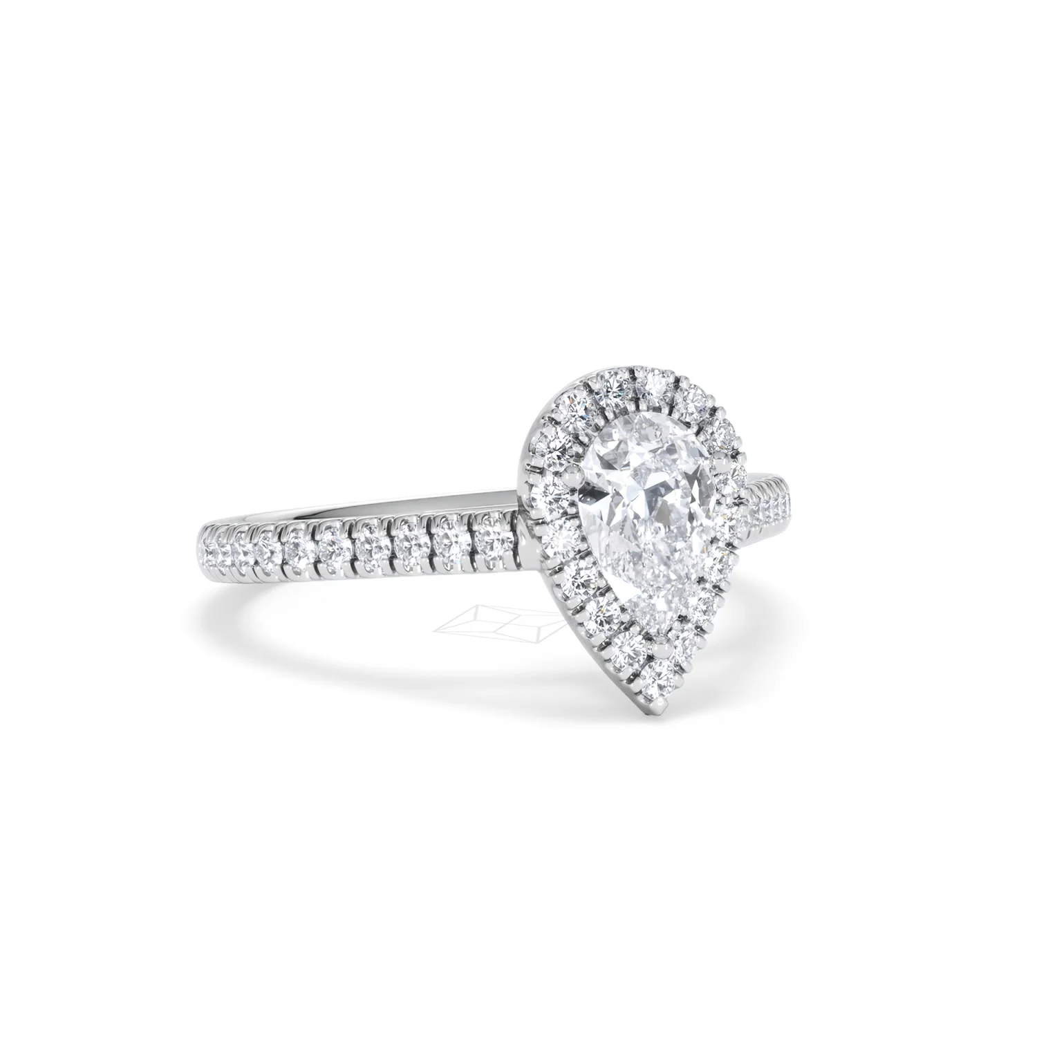 Diana GIA Diamond Pear Halo Engagement Ring 18KW Gold 1.35ct G/SI2 - Image 14