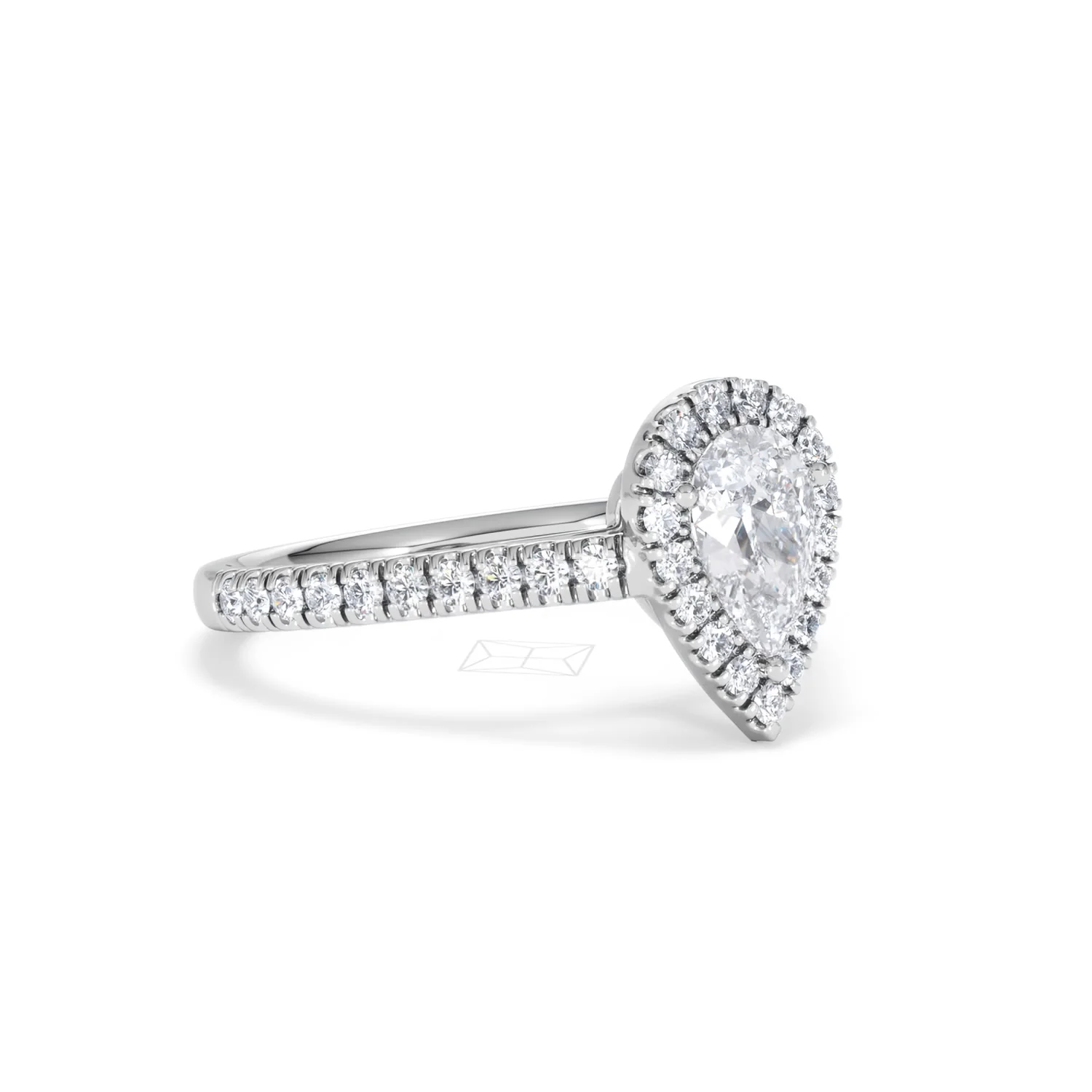 Diana GIA Diamond Pear Halo Engagement Ring 18KW Gold 1.35ct G/SI2 - Image 17