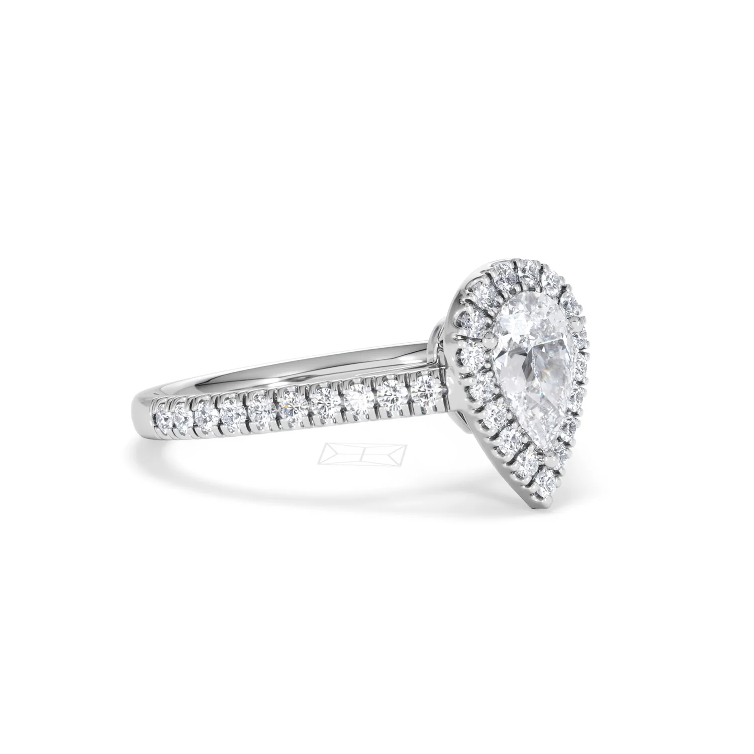 Diana GIA Diamond Pear Halo Engagement Ring 18KW Gold 1.35ct G/SI2 - Image 18
