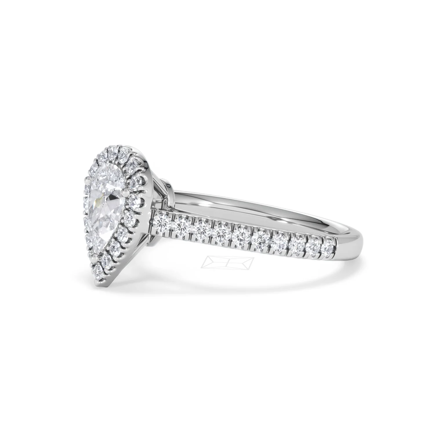 Diana GIA Diamond Pear Halo Engagement Ring 18KW Gold 1.35ct G/SI2 - Image 77